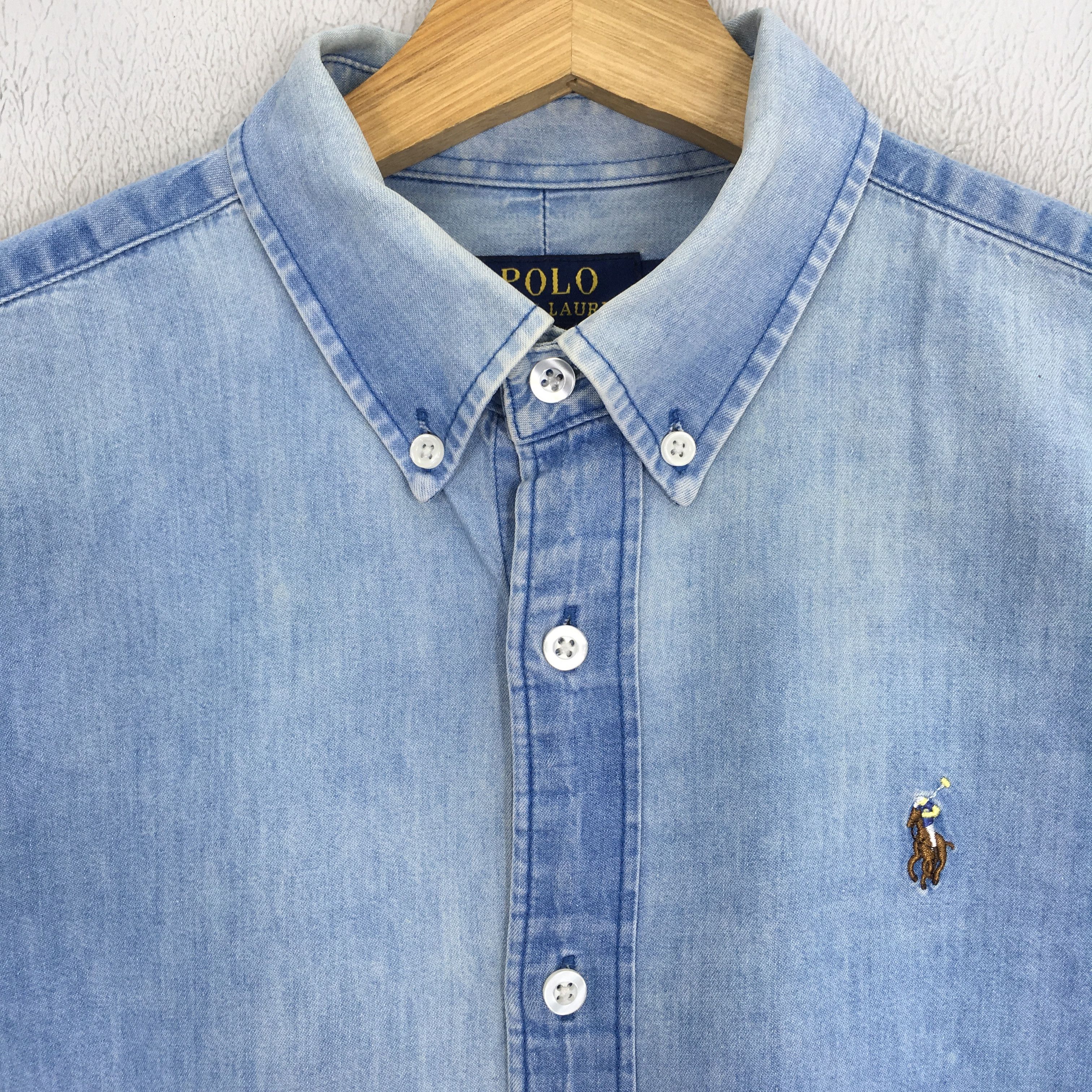 Polo Ralph Lauren Vintage Polo Ralph Lauren Denim Polo Pony Jeans Shirt Size US M / EU 48-50 / 2 - 8 Thumbnail