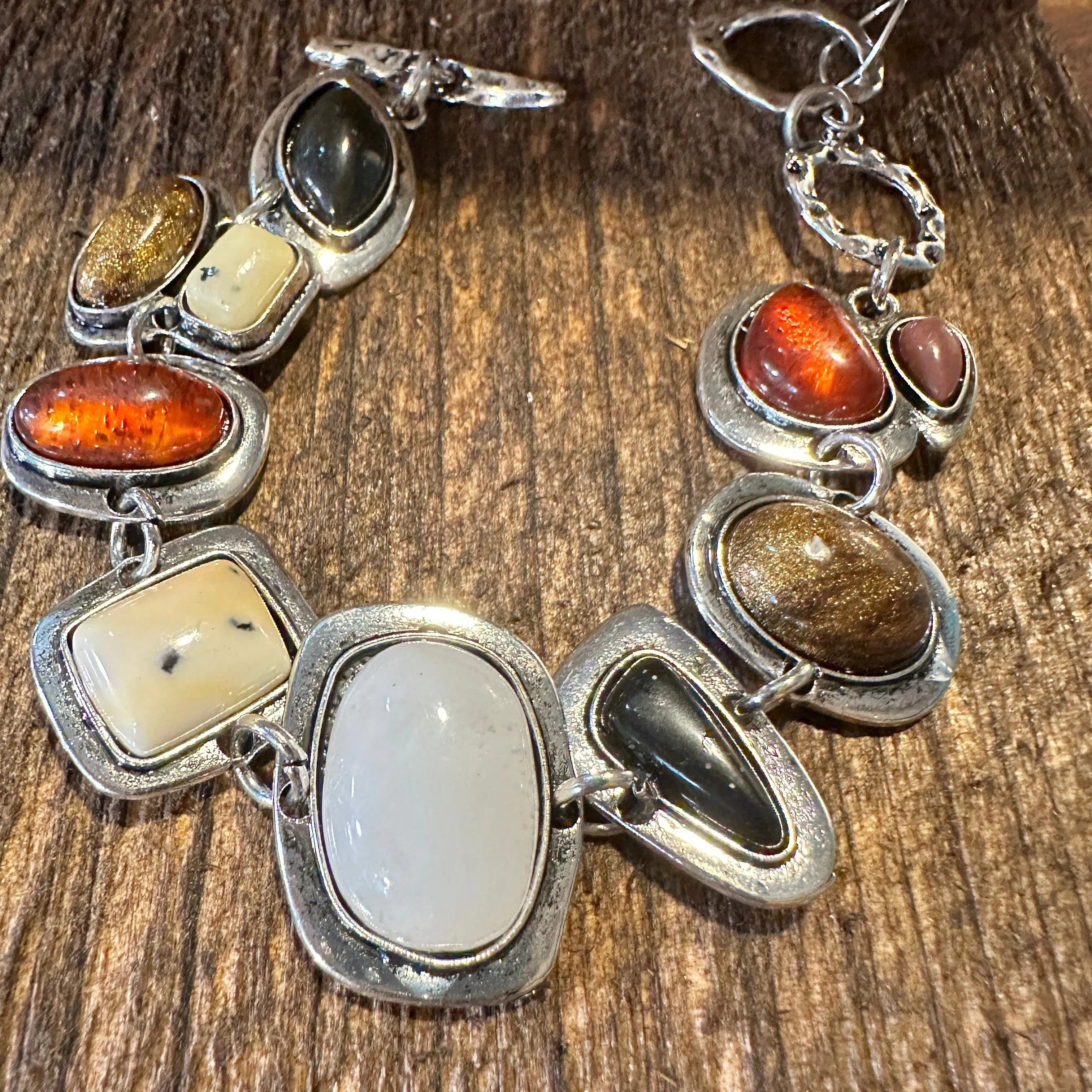 Other Handcrafted Boho Western Chic Natural Stone Link Bracelet, A Size ONE SIZE - 9 Thumbnail