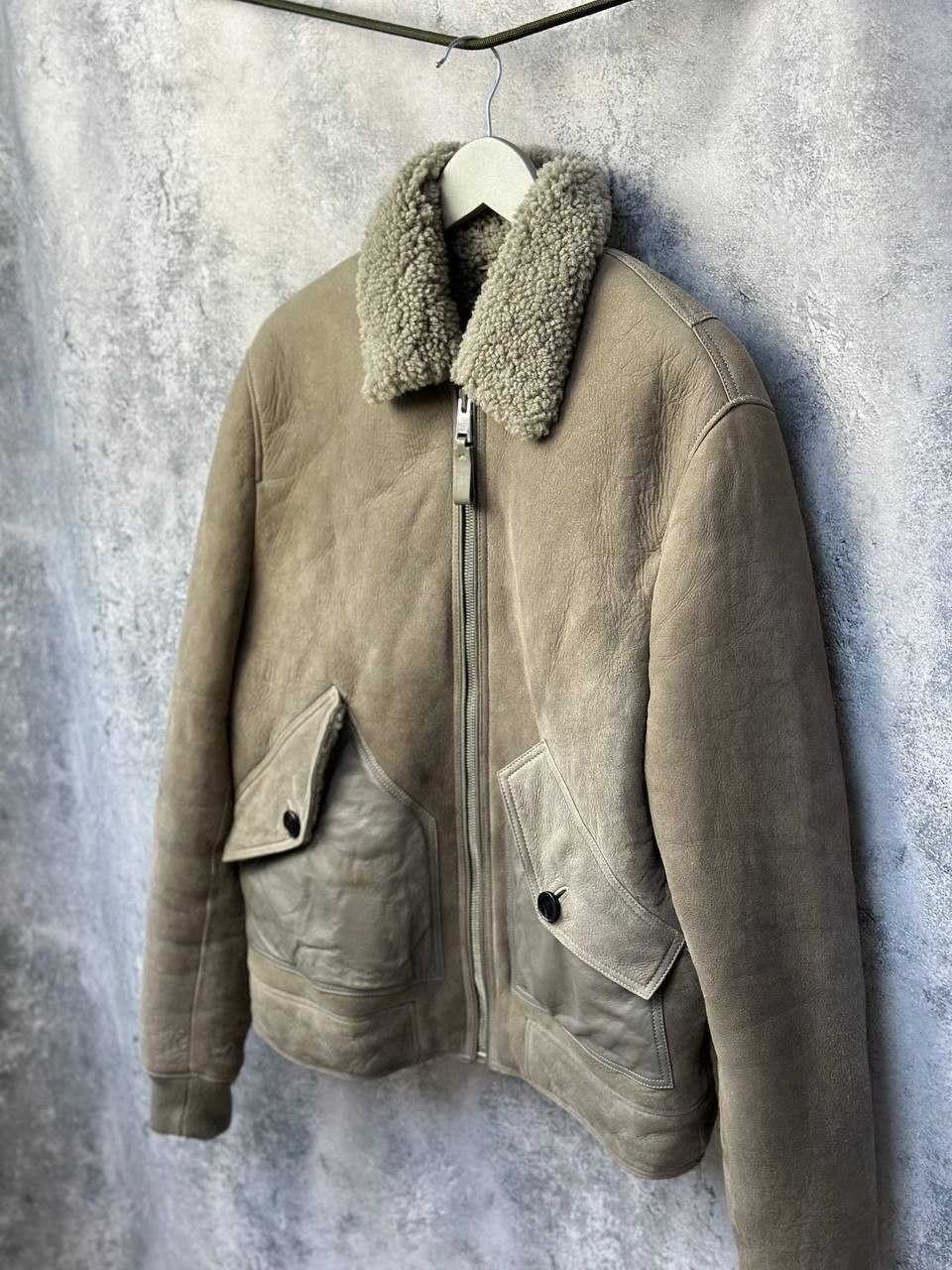 Reiss REISS Shearling Bomber Jacket Toni Grey Sheepskin Size US L / EU 52-54 / 3 - 2 Thumbnail