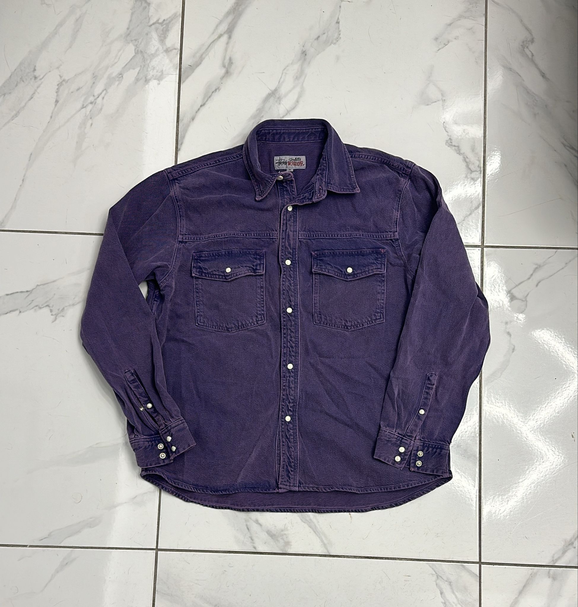 Stussy Stüssy FW22 Western Denim Shirt Purple Medium Size US M / EU 48-50 / 2 - 1 Thumbnail