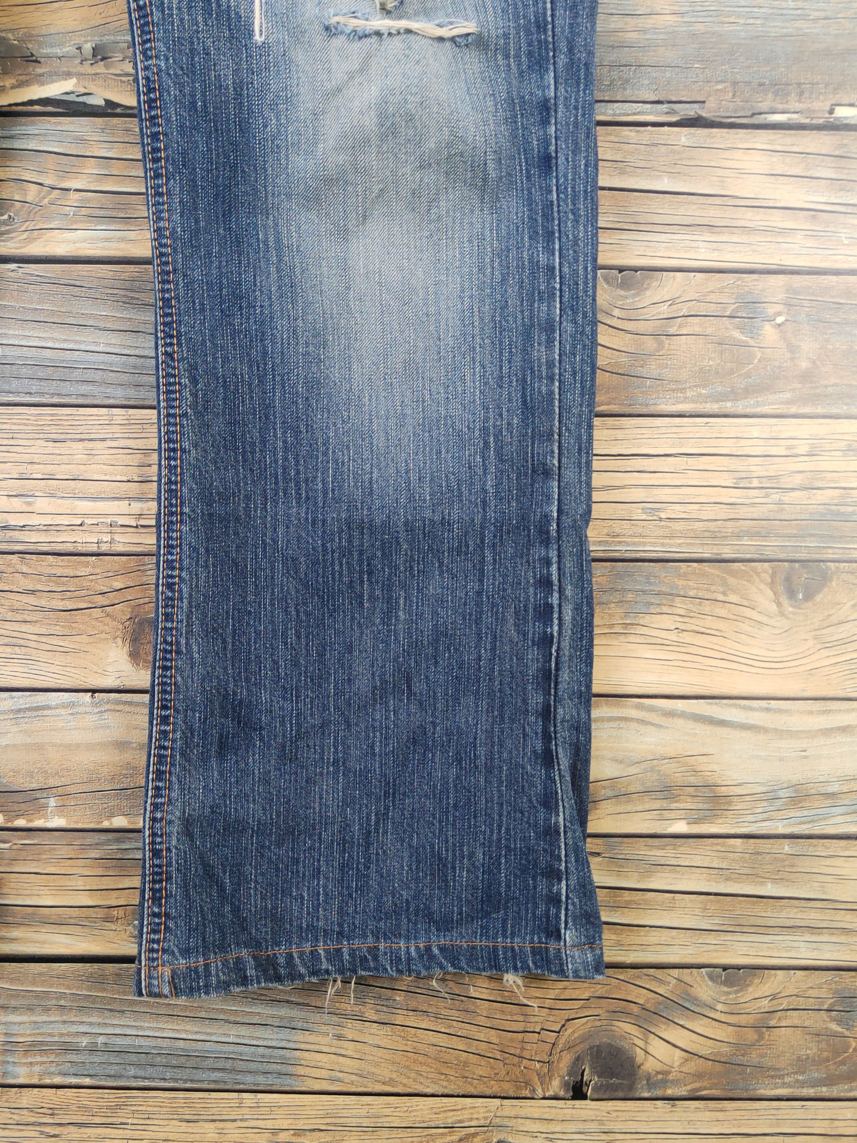 Edwin Edwin Dark Blue Distressed Ripped Jeans #W1866 Size US 33 - 6 Thumbnail