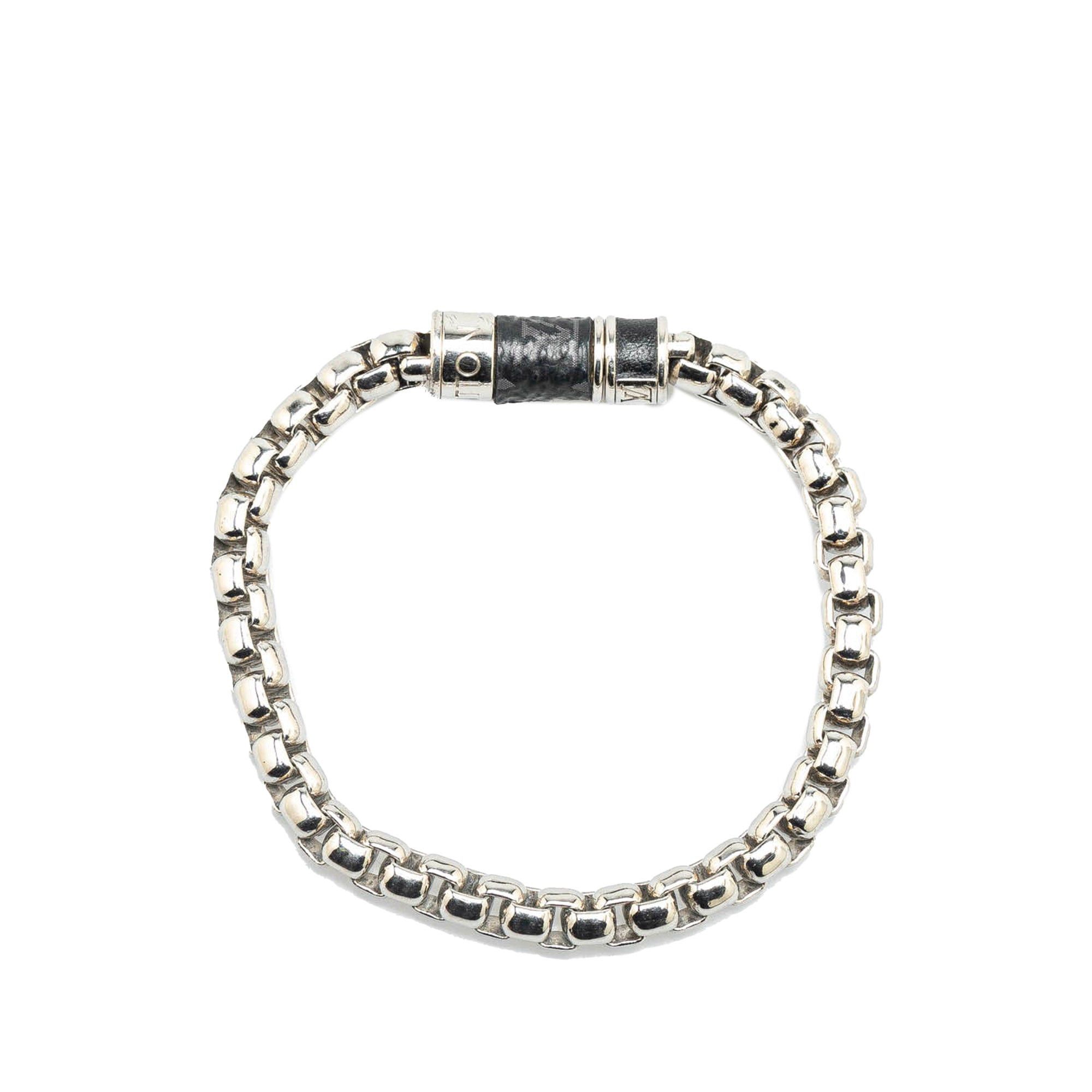 Louis Vuitton Louis Vuitton Monogram Eclipse Chain Bracelet Silver Size ONE SIZE - 1 Thumbnail