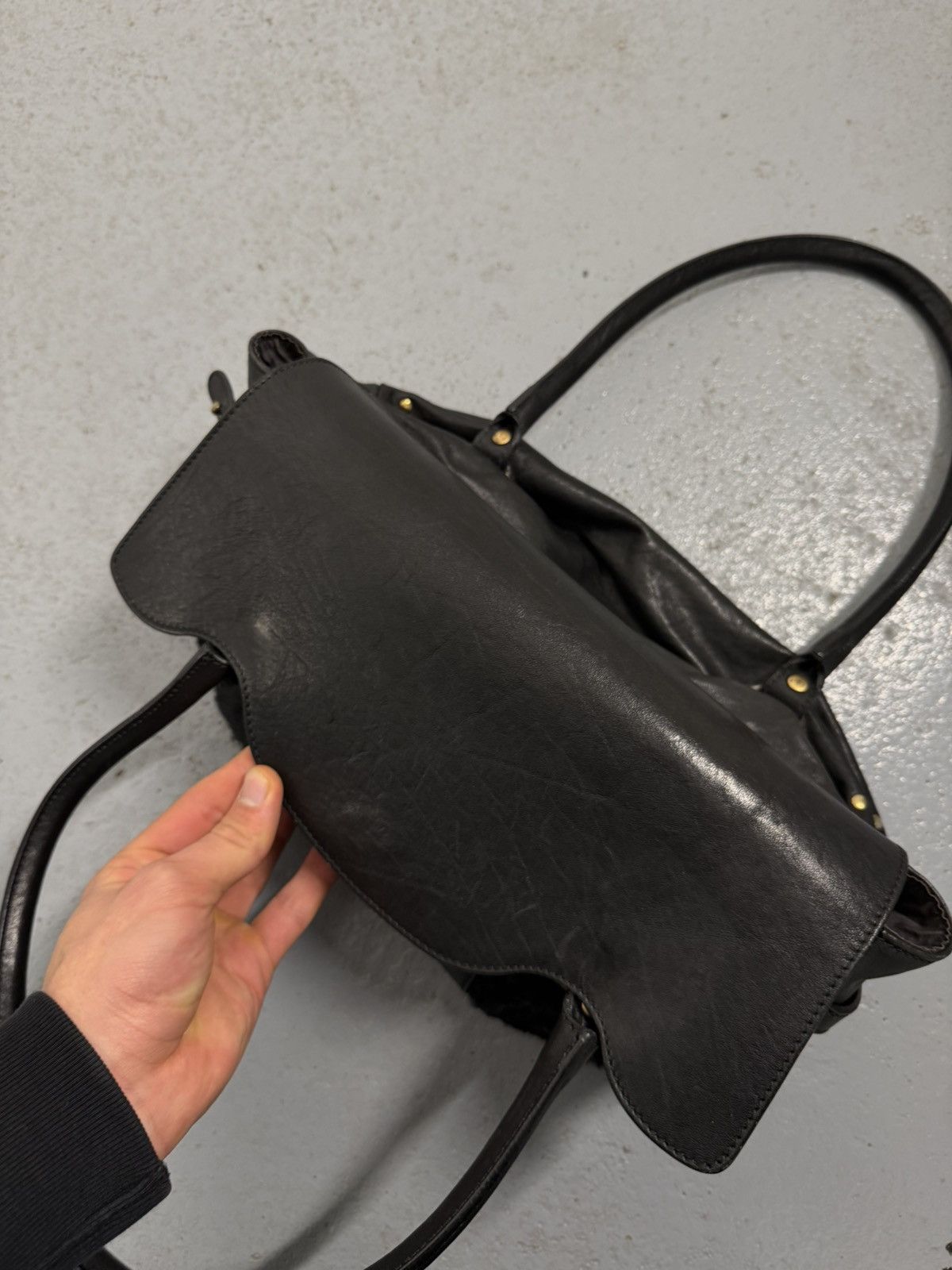 John Galliano Vintage 00s John Galliano Pony Hair Leather Handbag Size ONE SIZE - 22 Thumbnail
