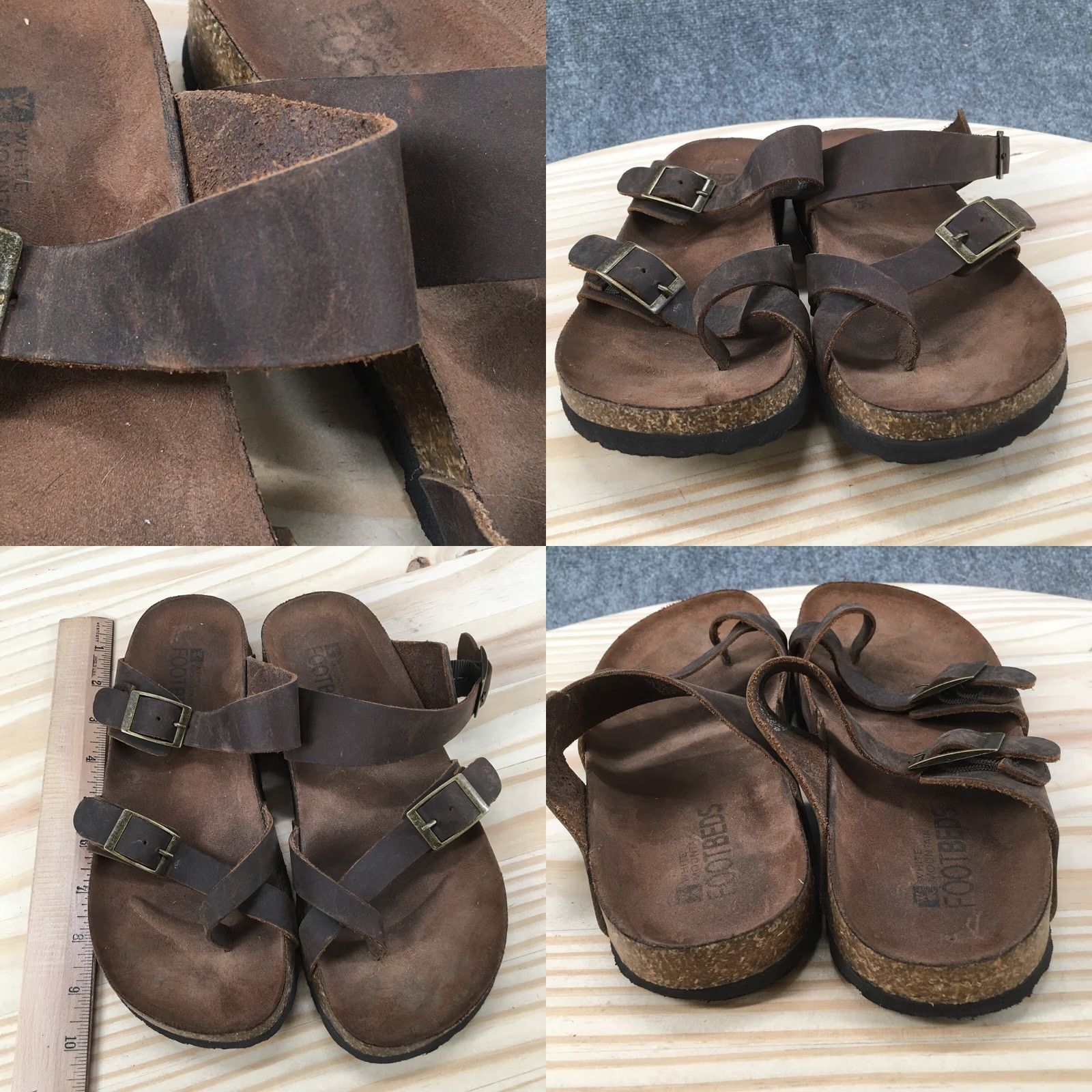 Vintage White Mountain Gracie Sandal Womens 7 M Brown Slip On Slide Flats Footbeds Leather Upper Casual Shoes Size US 7 / IT 37 - 8 Thumbnail