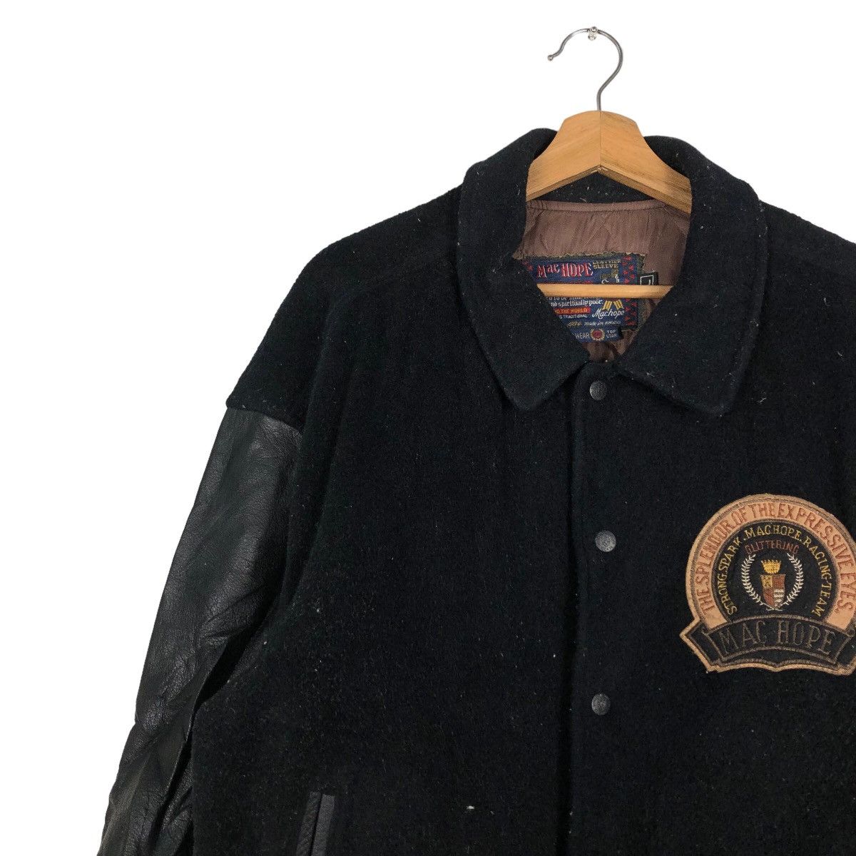 Japanese Brand 🔥Vtg Leather Varsity Jacket Mac Hope Big Logo Issey Miyake Size US M / EU 48-50 / 2 - 6 Thumbnail