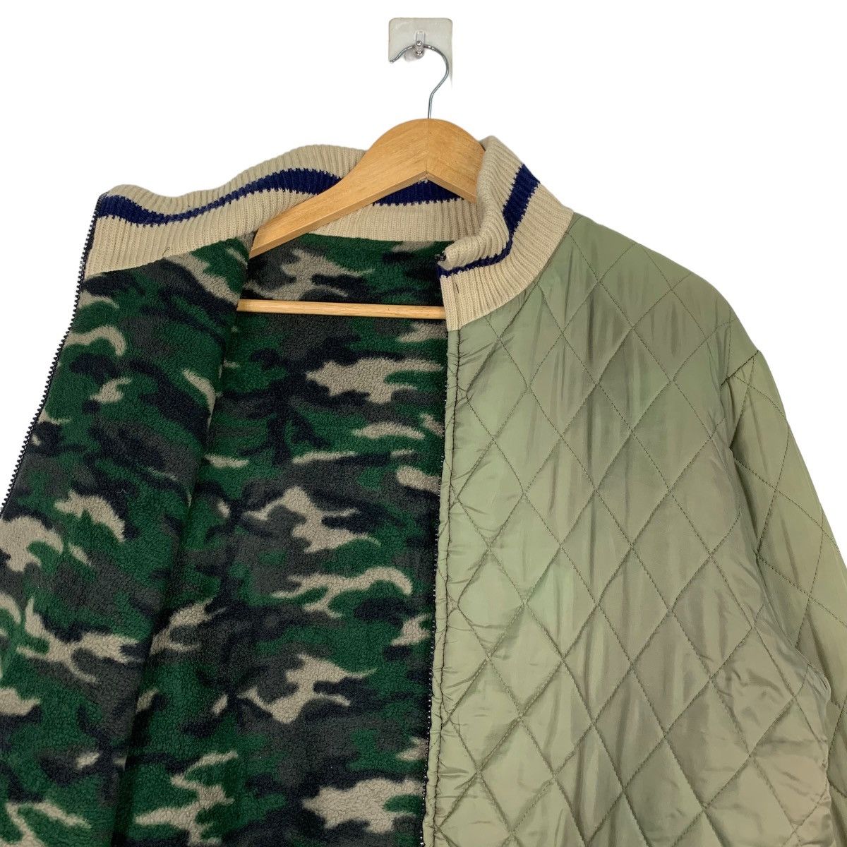Japanese Brand FIRST PARKING Quilted Fleece Reversible Jacket #0946-C42 Size US M / EU 48-50 / 2 - 10 Thumbnail