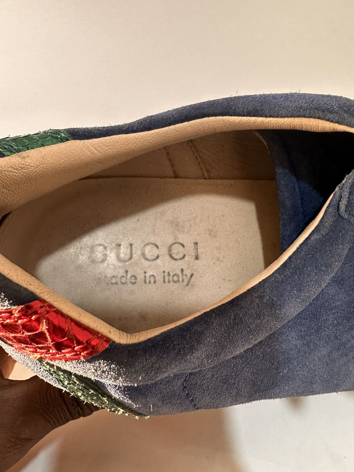 Gucci Gucci G74 GG Blue Suede Low Top Sneakers Size US 9.5 / EU 42-43 - 12 Thumbnail