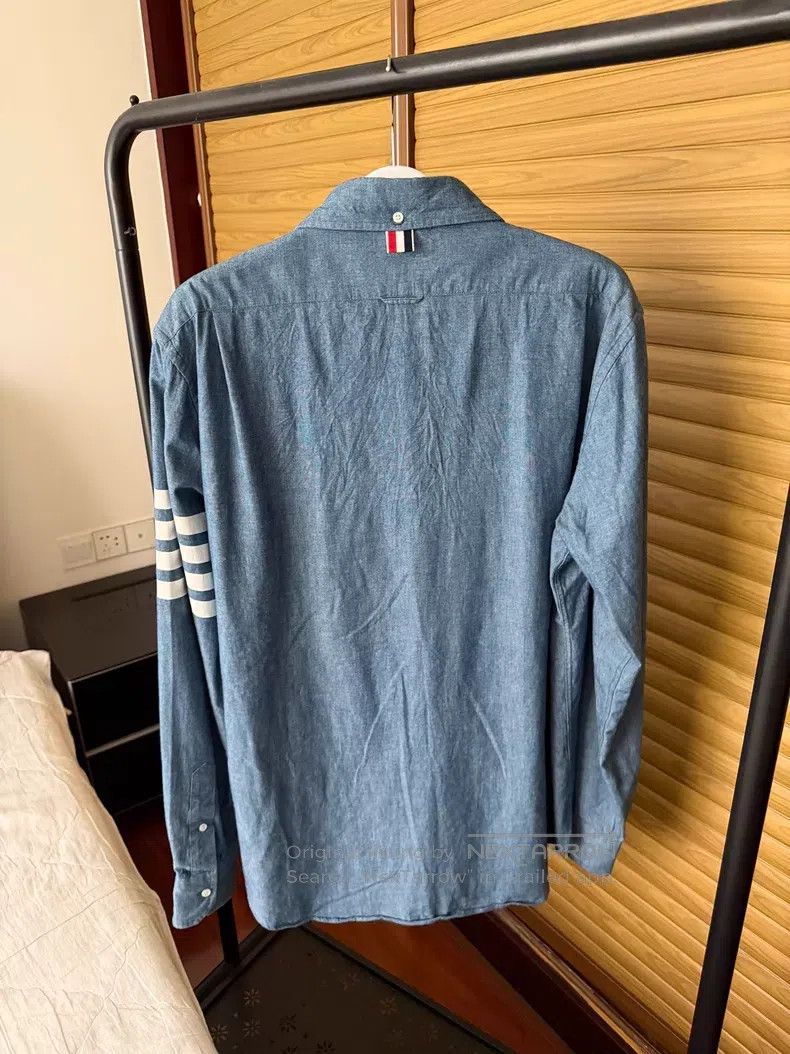 Thom Browne Thom Browne Denim Blue Shirt Size US XL / EU 56 / 4 - 3 Thumbnail