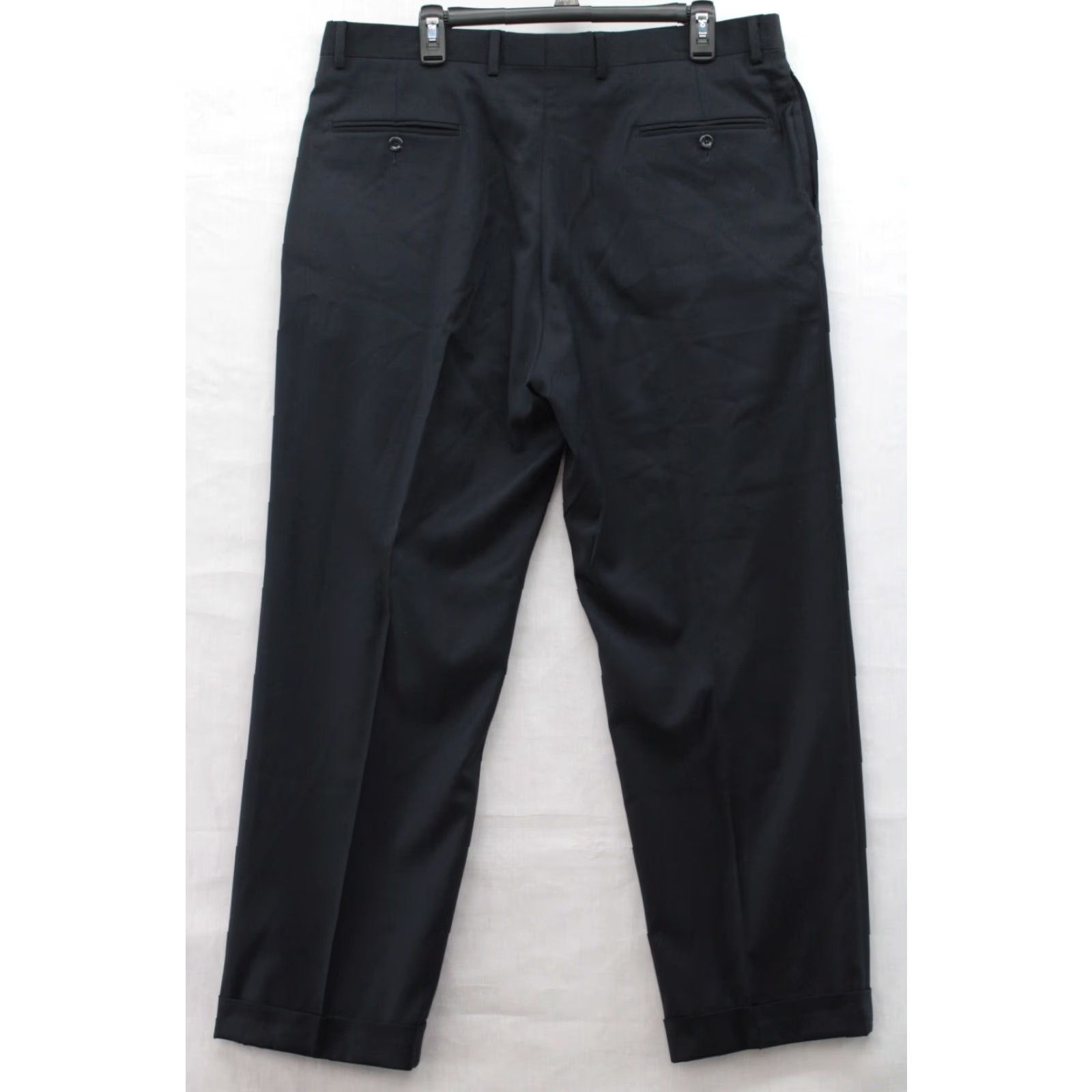 Jos. A. Bank Jos A Bank Pants Mens 38R Black Traditional Dress Wool Pleated Cuffed Preppy Size US 38 / EU 54 - 3 Thumbnail