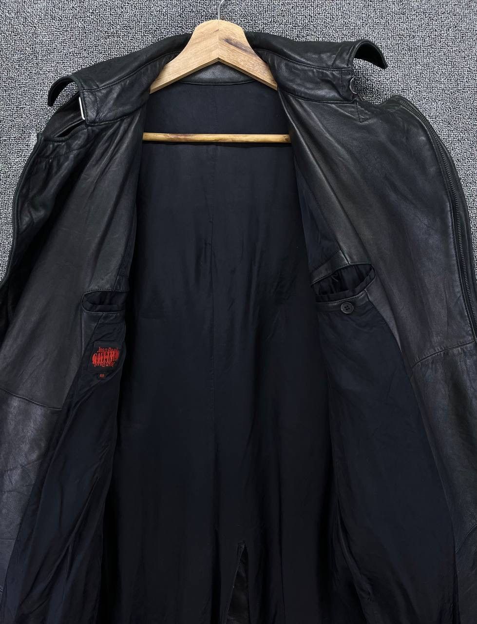Jean Paul Gaultier × Vintage Vintage Jean Paul Gaultier Trench Coat Long Leather Jacket Size XL / US 12-14 / IT 48-50 - 22 Thumbnail