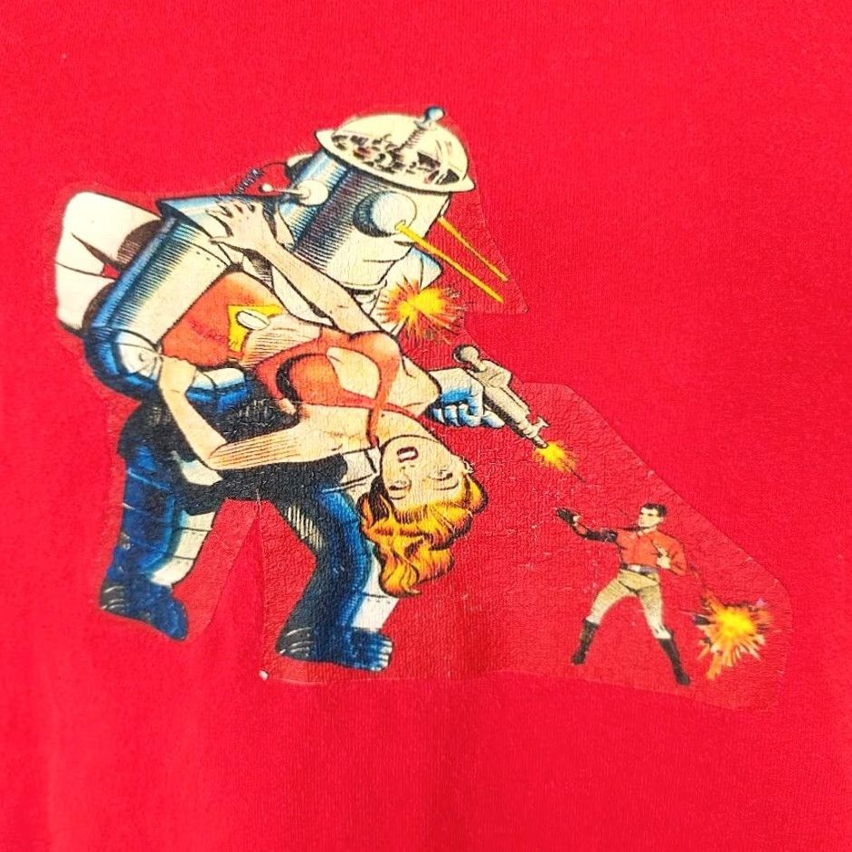 Jerzees Rampaging Robot T Shirt Mens Small Red Out Of This World Sci Fi 50s Comic Book Size US S / EU 44-46 / 1 - 3 Thumbnail