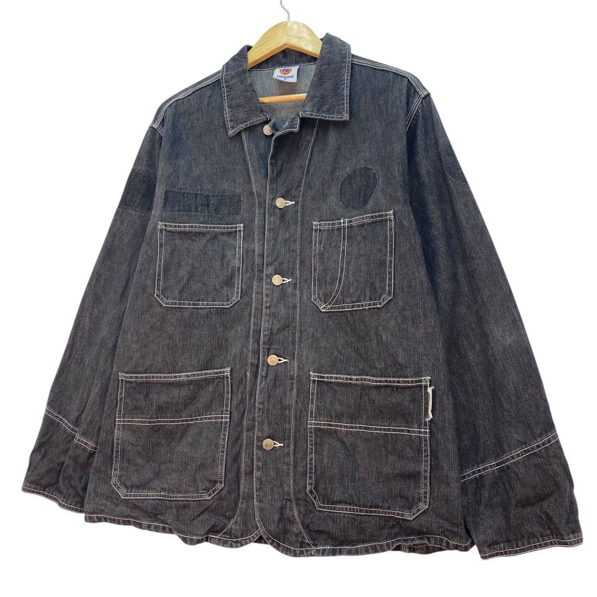 Japanese Brand 💥Vintage Lubricant 76 Style Denim Chore Jacket Size US M / EU 48-50 / 2 - 2 Thumbnail