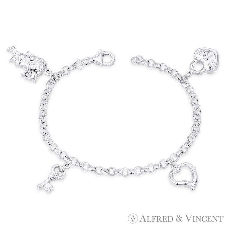 Other Angel Heart Key & Lock Charm Rolo Italy 925 Sterling Silver Size ONE SIZE - 1 Preview
