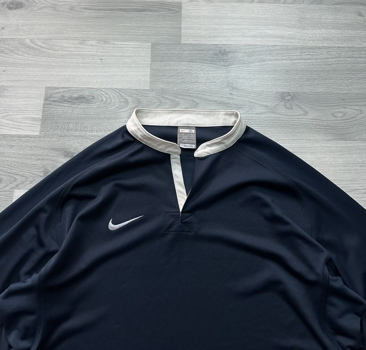 Nike Vintage navy T-shirt Nike 90s swoosh dri-fit Size US XL / EU 56 / 4 - 5 Thumbnail
