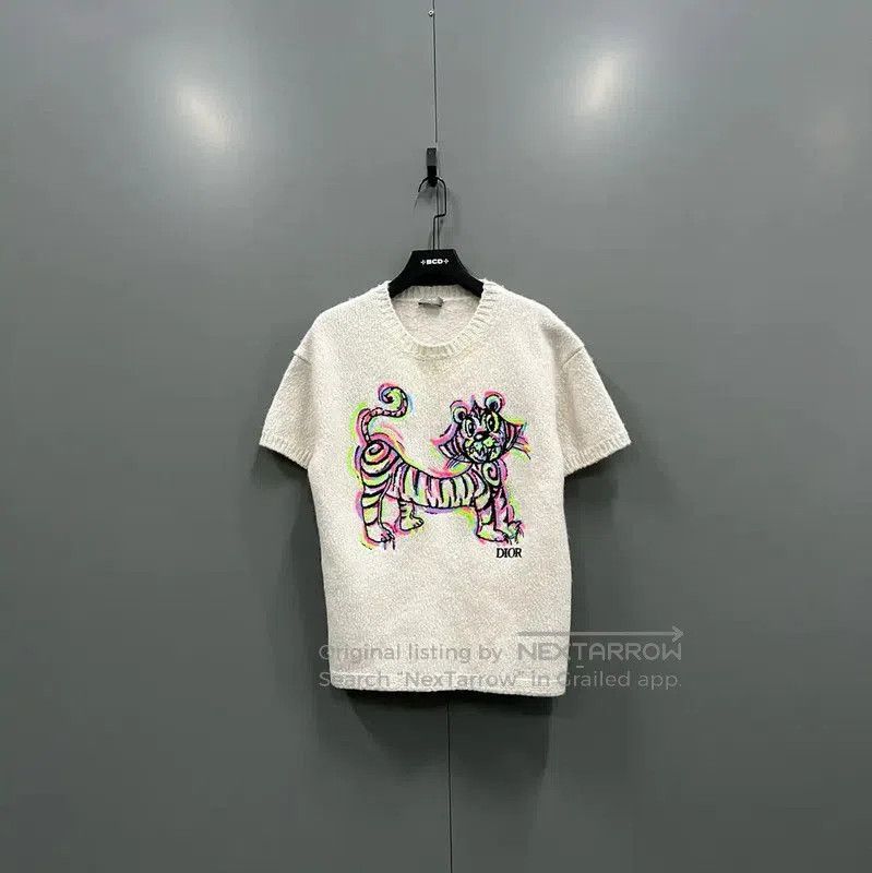 Dior Dior Summer Cream Wool Short Sleeve T-Shirt . Size US L / EU 52-54 / 3 - 1 Thumbnail