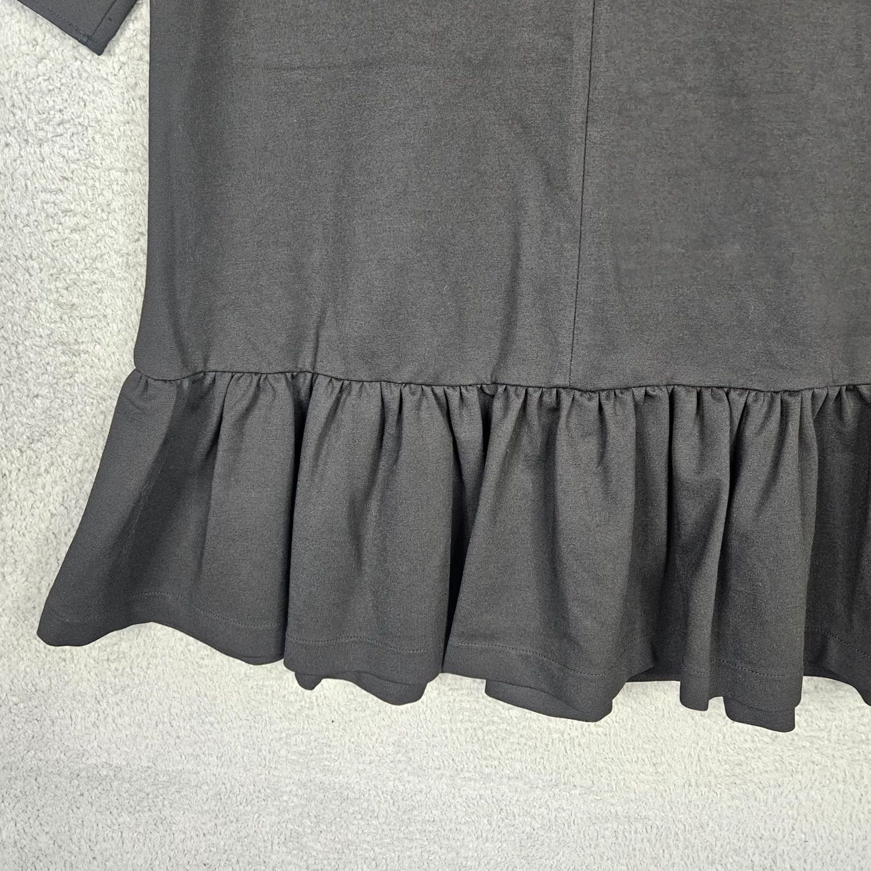 Vintage snidel Dress Women's Black Ruffle Hem 3/4 Sleeve Keyhole A-Line Size S Regular Adult Womens Size S / US 4 / IT 40 - 7 Thumbnail