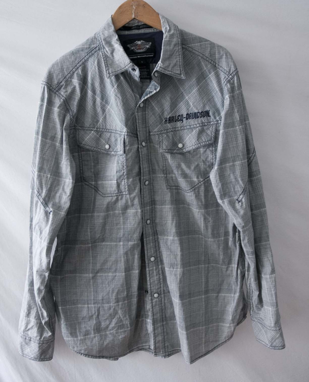 Harley Davidson Harley Davidson Shirt Size L Snap Pearl Button Gray Size US L / EU 52-54 / 3 - 2 Thumbnail