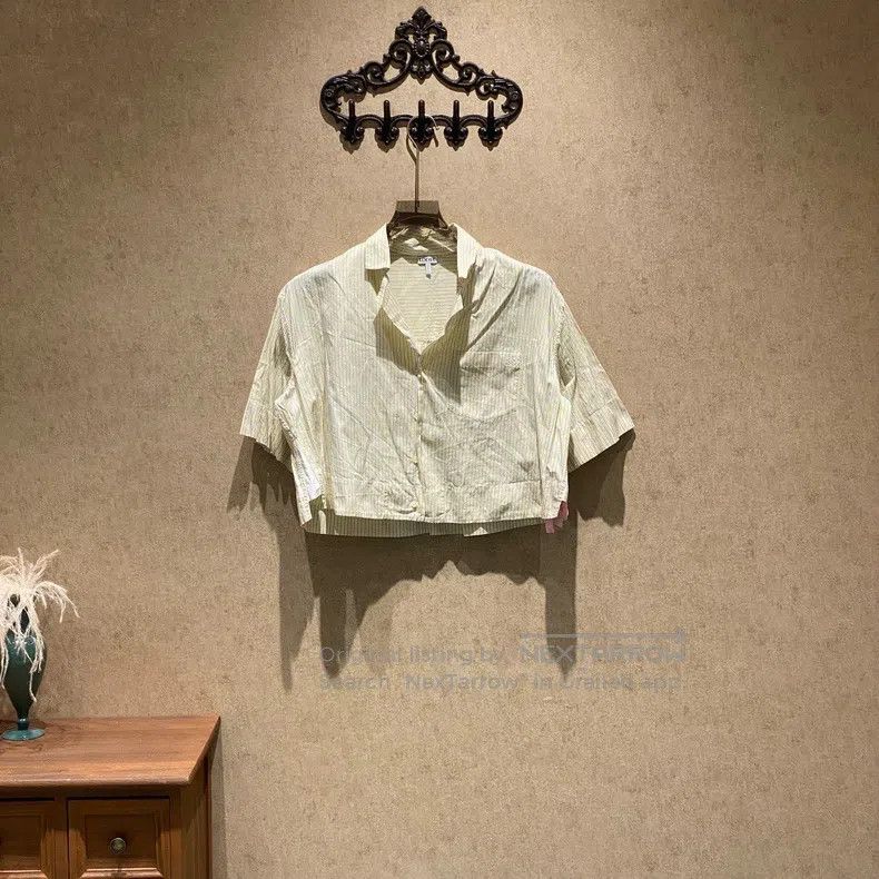 Loewe Loewe Yellow Striped Embroidered Logo Short Sleeve Shirt Size XXS / US 00 / IT 34 - 1 Thumbnail
