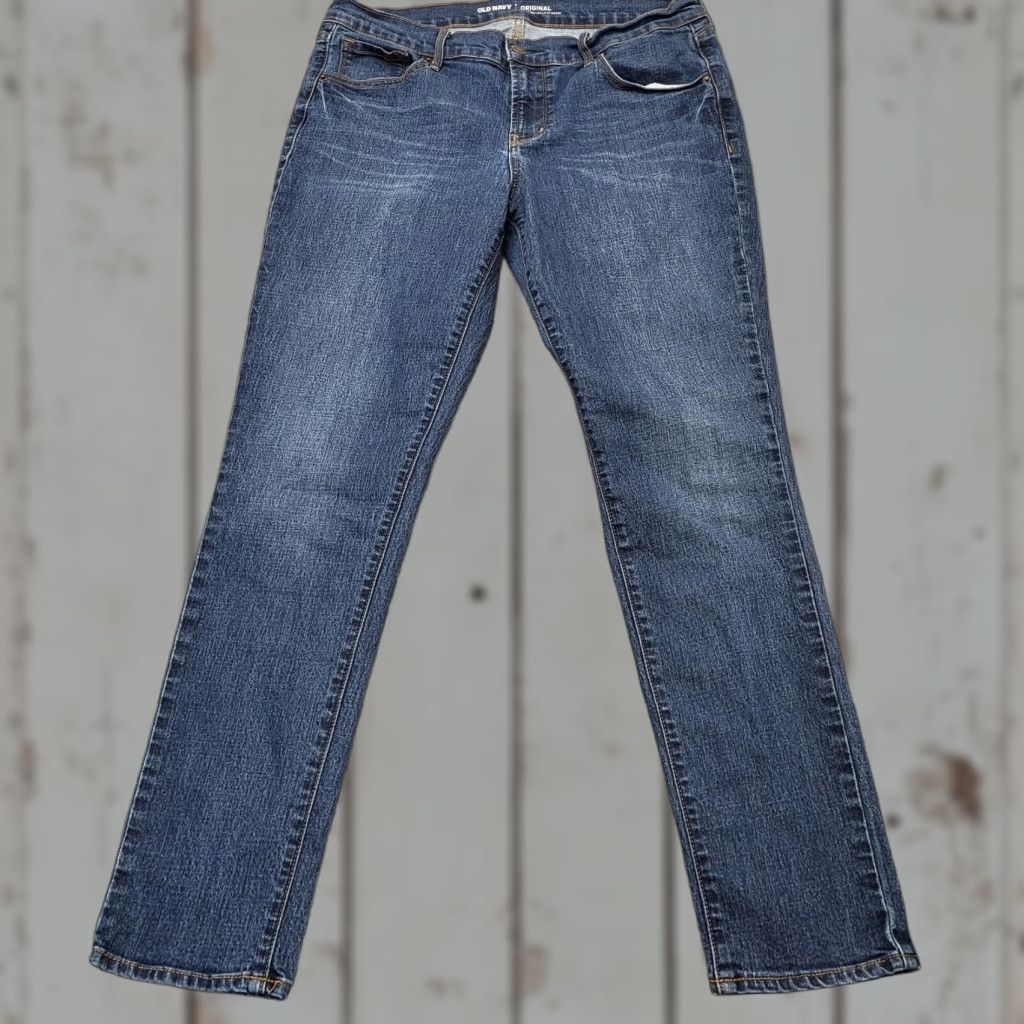 Old Navy Old Navy Original Jeans Women's 12 Regular Tapered Denim Dark Wash Casual Jeans Size 34" / US 12 / IT 48 - 1 Thumbnail
