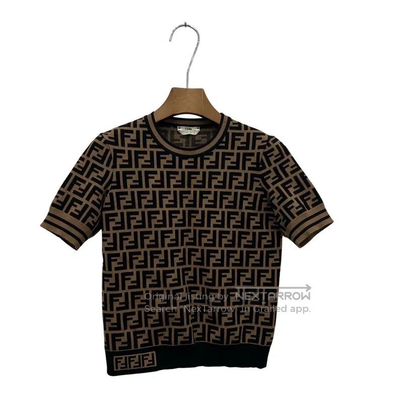 Fendi Fendi Brown full print short sleeve Size XXS / US 00 / IT 34 - 1 Thumbnail