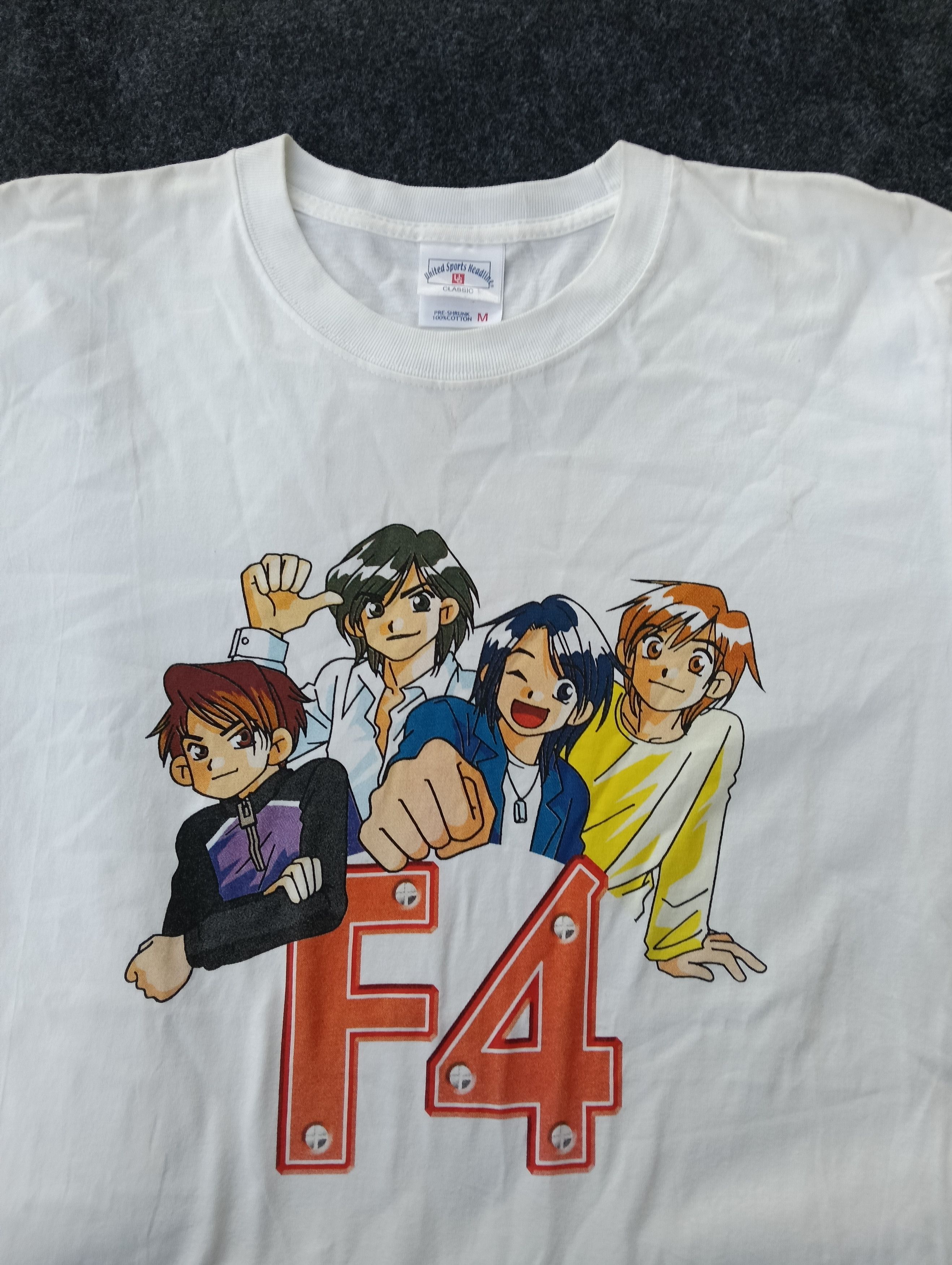 Band Tees × Japanese Brand × Vintage 90s F4 JAPANESE BAND WHITE TSHIRT. Size US M / EU 48-50 / 2 - 4 Thumbnail