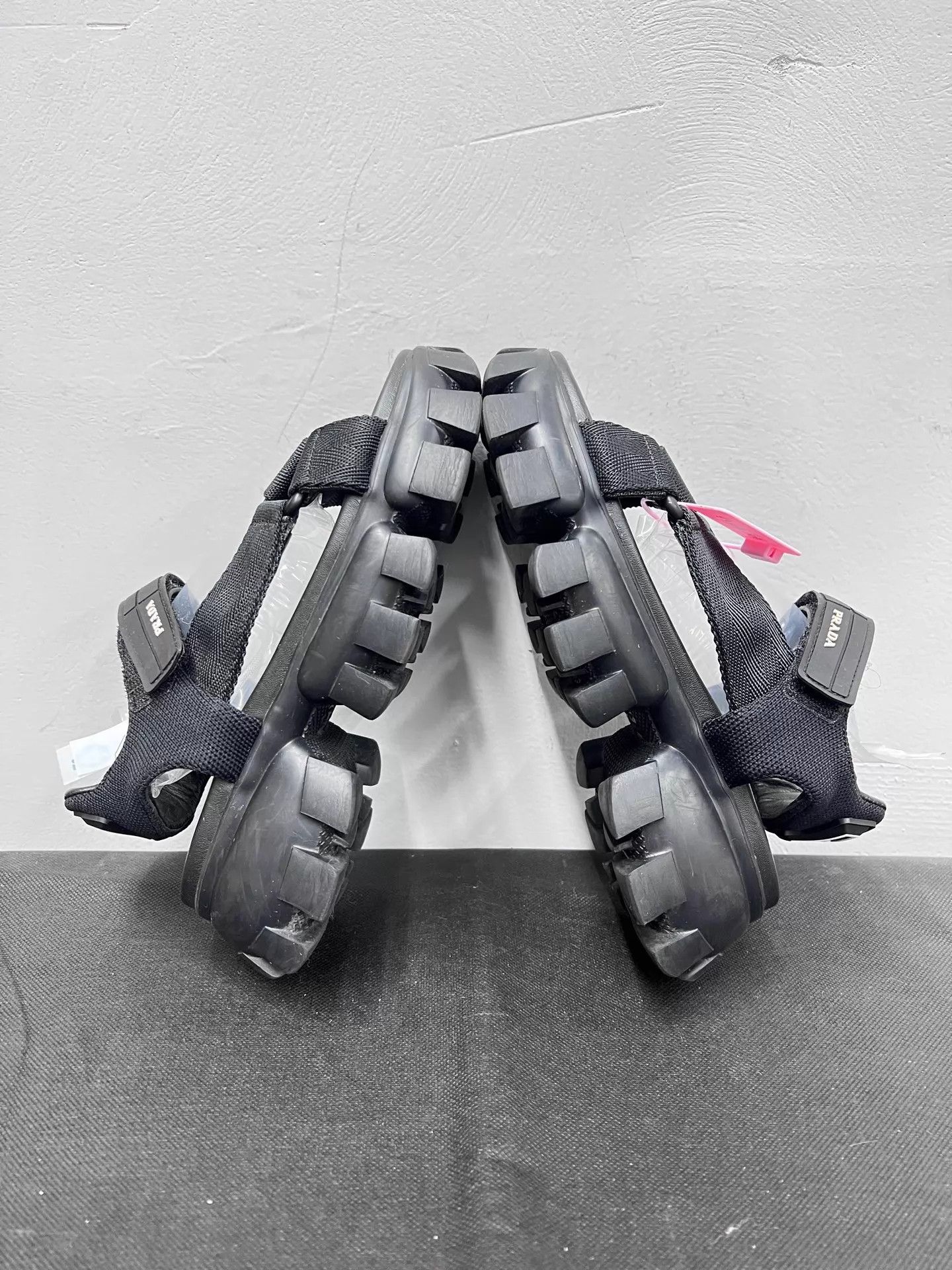 Prada Prada Black Thick Sole Velcro Beach Sandals 36 Good Size US 5.5 / IT 35.5 - 6 Thumbnail