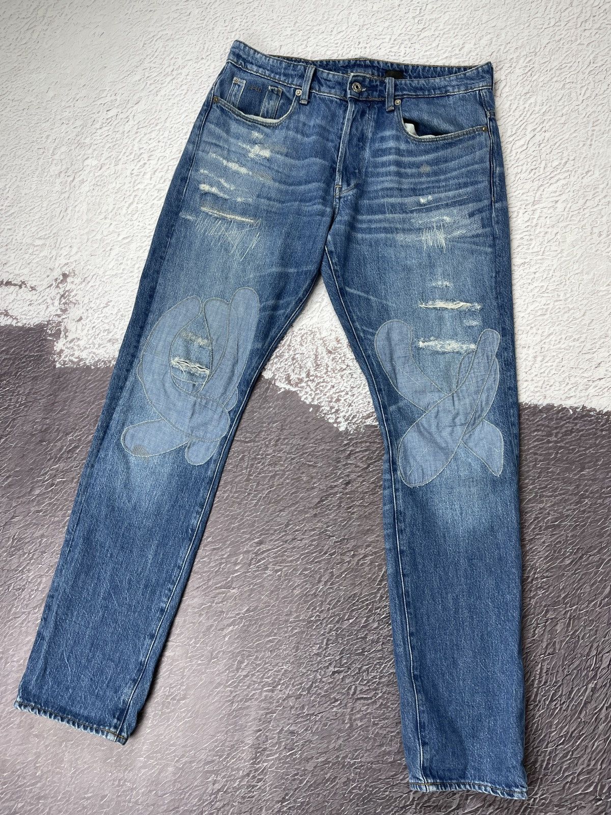 G-Star G-Star Raw Straight Tapered distressed denim jeans pants Size US 32 / EU 48 - 1 Thumbnail
