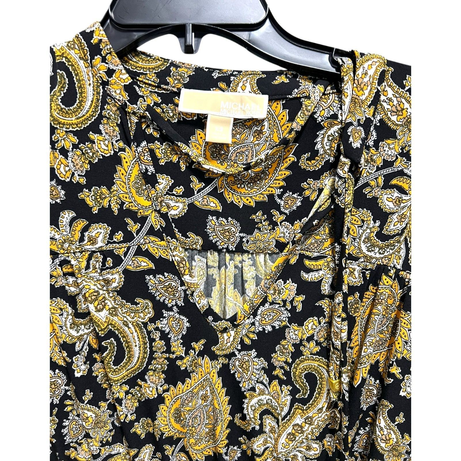 Michael Kors Boho Paisley Print Midi Dress W/ Long Sleeves & Smocked Wais Size M / US 6-8 / IT 42-44 - 2 Thumbnail