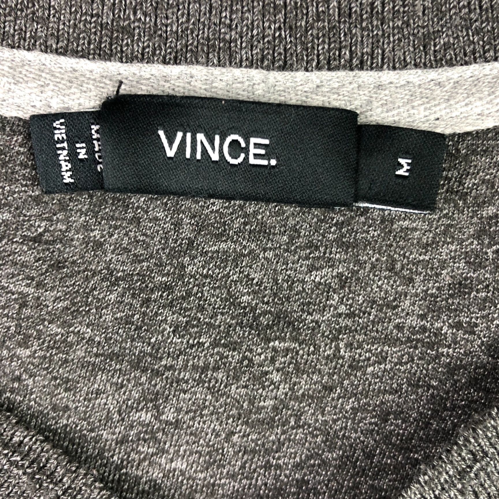 Vince Vince Men's Henley T-Shirt Gray L/S Cotton Blend Medium Size US M / EU 48-50 / 2 - 3 Thumbnail