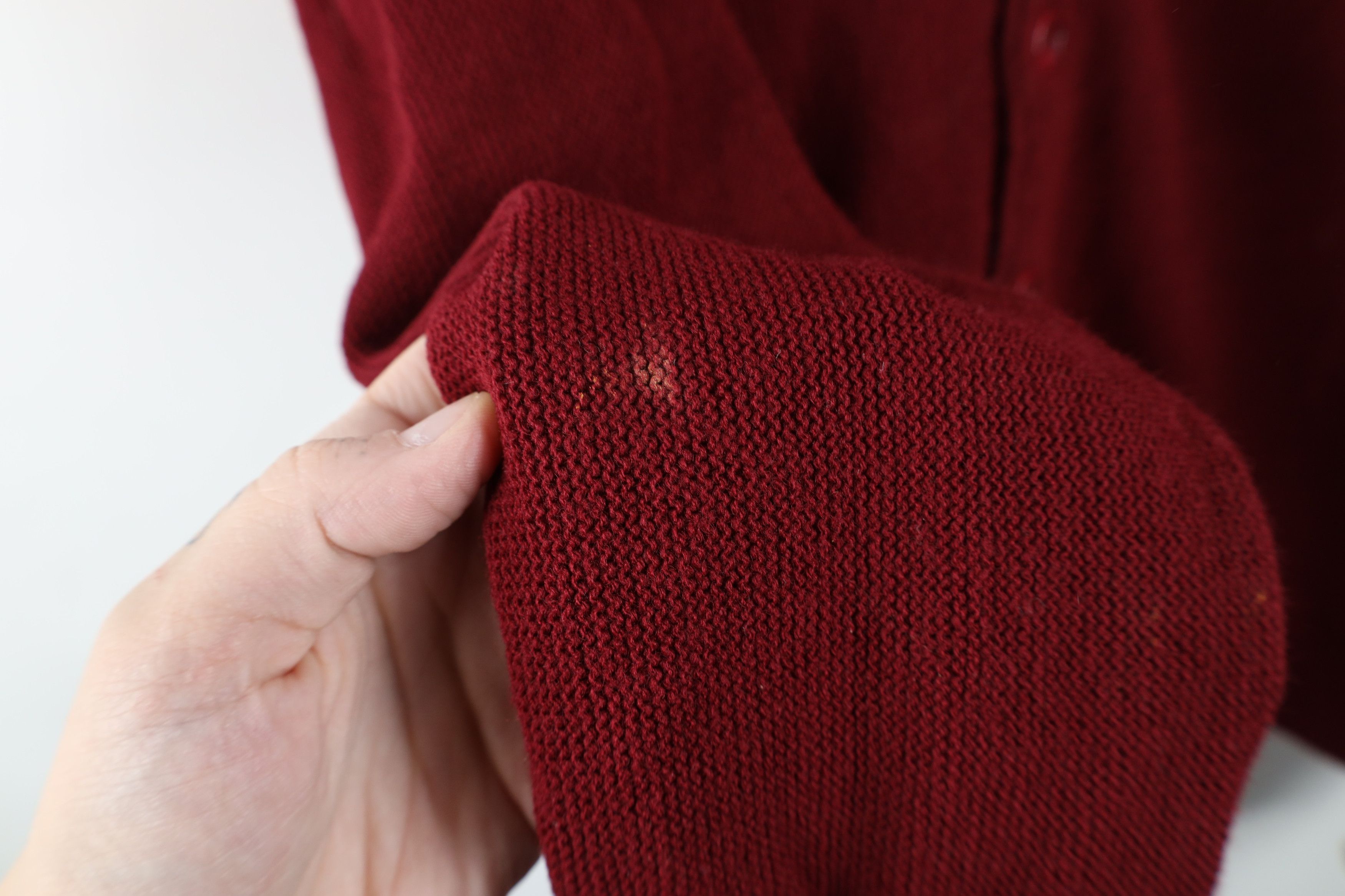 Vintage Vintage 90s Streetwear Blank Knit Cardigan Sweater Red USA Size US M / EU 48-50 / 2 - 6 Thumbnail