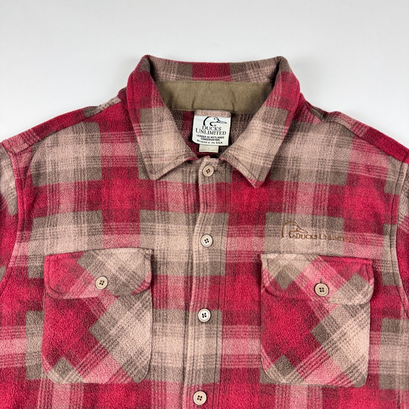 Orvis Ducks Unlimited Fleece L Plaid Hunting Shacket Workwear Size US L / EU 52-54 / 3 - 4 Thumbnail