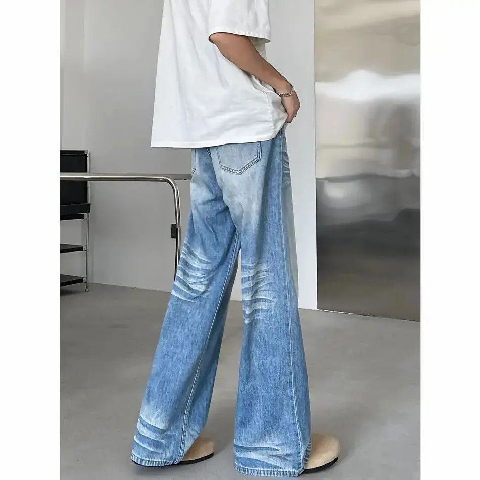Japanese Brand Loose wide leg straight leg slightly flared jeans Size US 32 / EU 48 - 4 Thumbnail