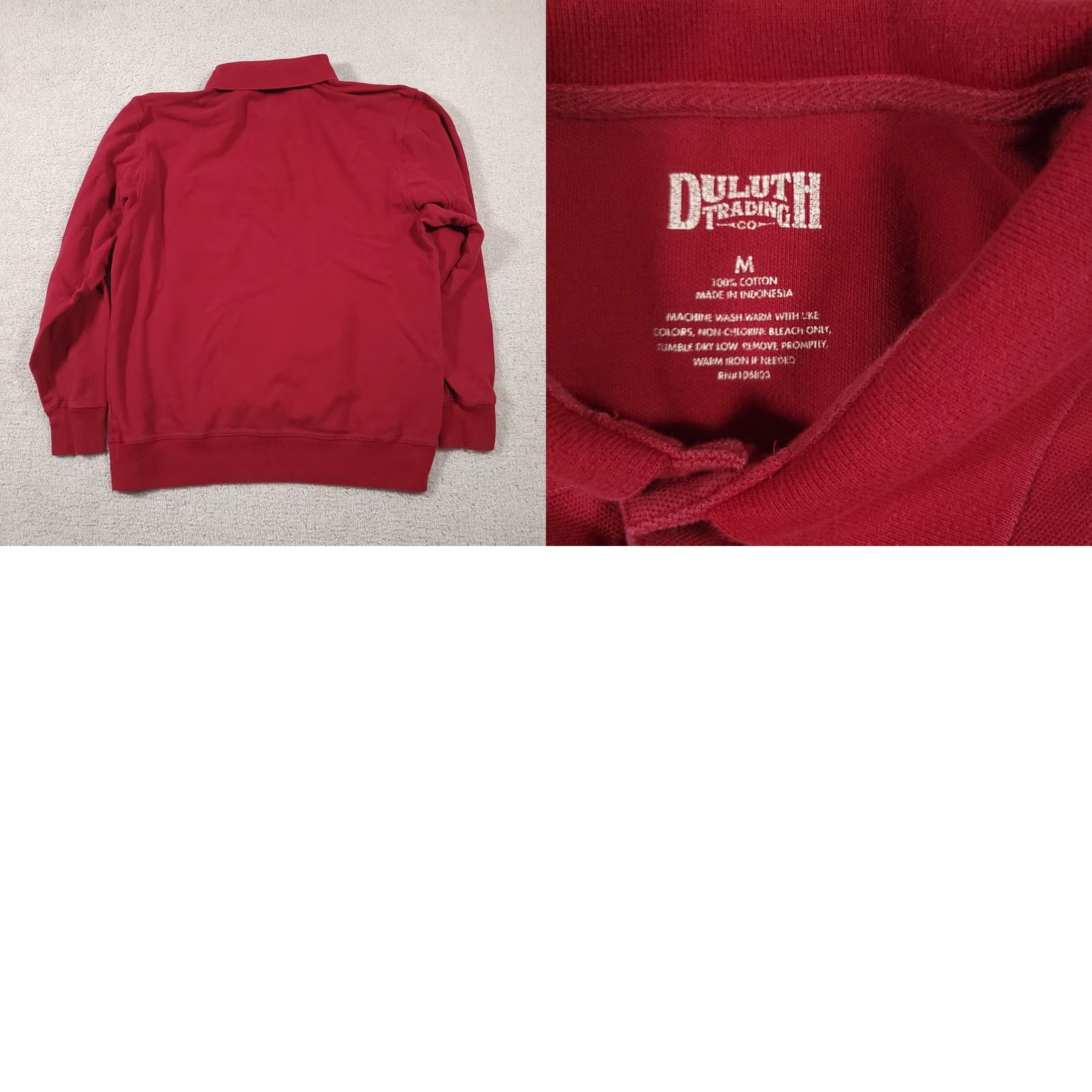 CO Duluth Trading Co Polo Shirt Mens M Long Sleeve Front Pocket Workwear Heavy Red Blue 90s Mens Size US M / EU 48-50 / 2 - 9 Thumbnail