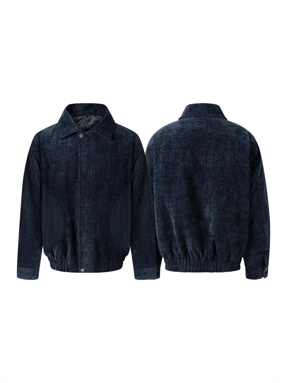 Vintage Dark Blue Corduroy Men's Bomber Jacket Size US M / EU 48-50 / 2 - 4 Thumbnail