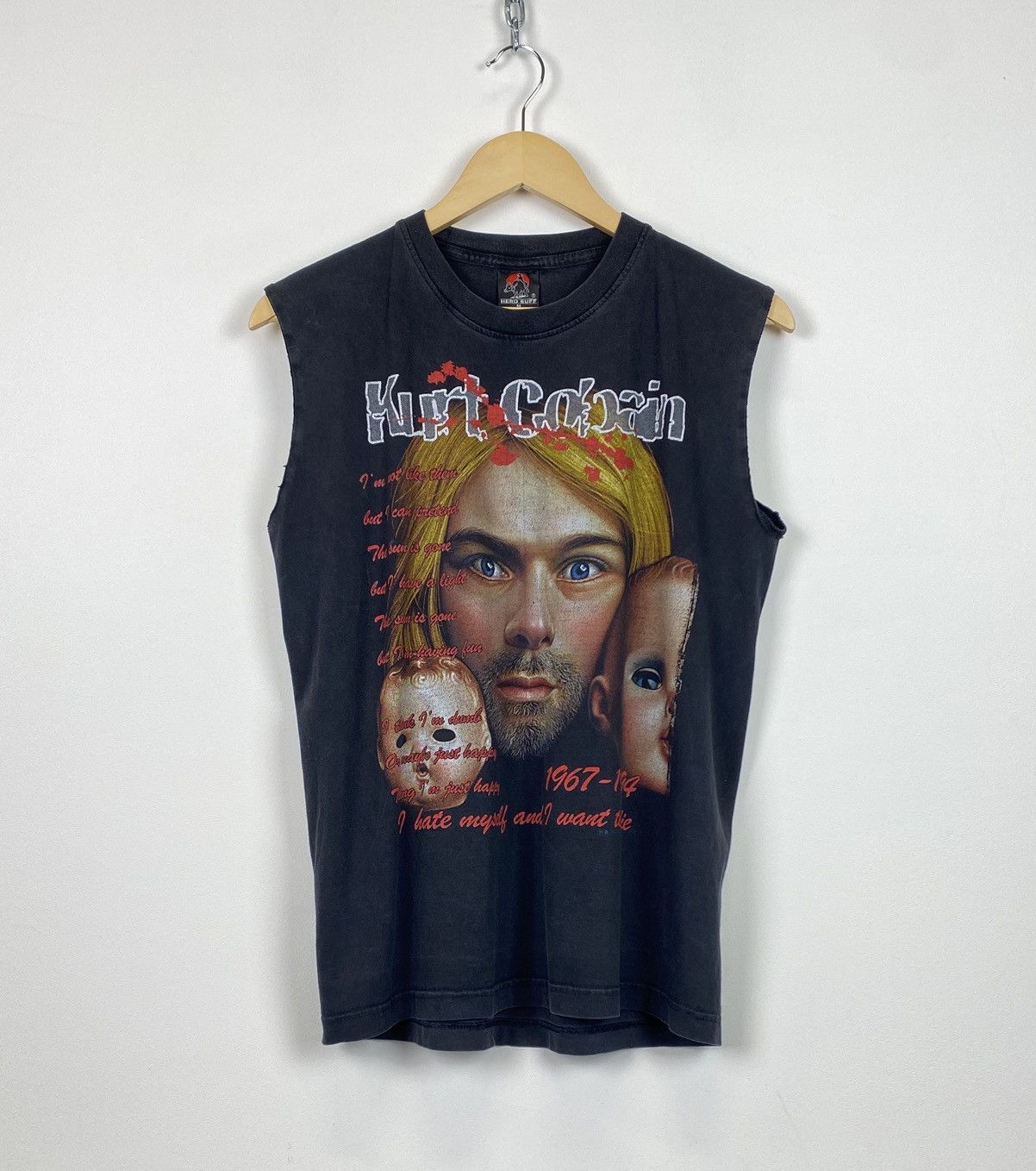 Band Tees Vintage 90’s Kurt Cobain Tank Shirt Top Sleeveless Black Size US M / EU 48-50 / 2 - 1 Thumbnail