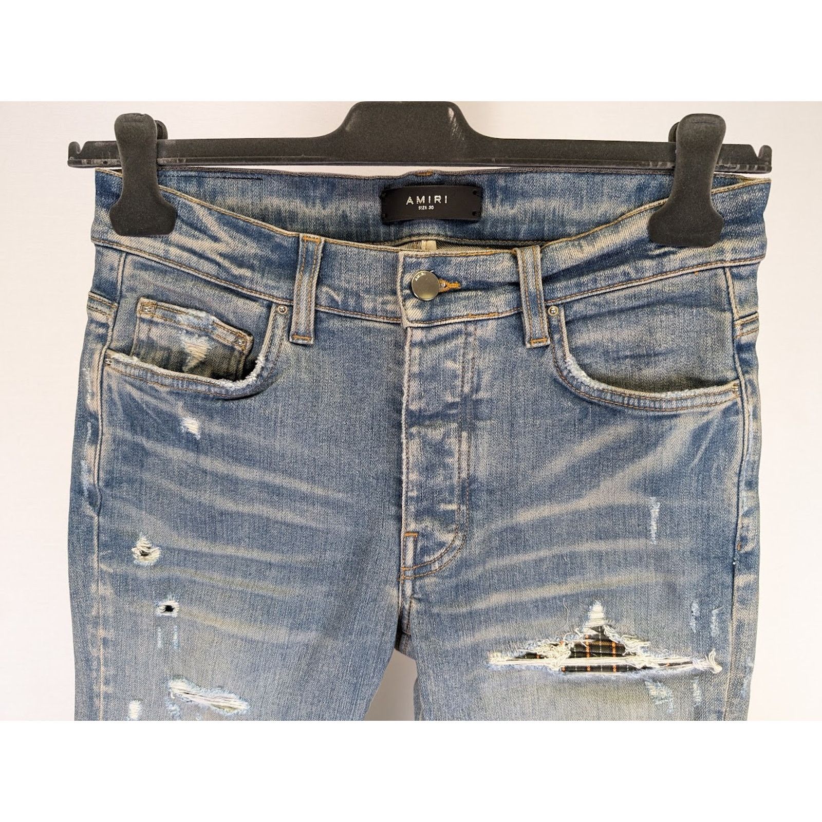 Amiri o1rshd1 MX1 Neon Plaid in Clay Indigo Size US 31 - 14 Thumbnail