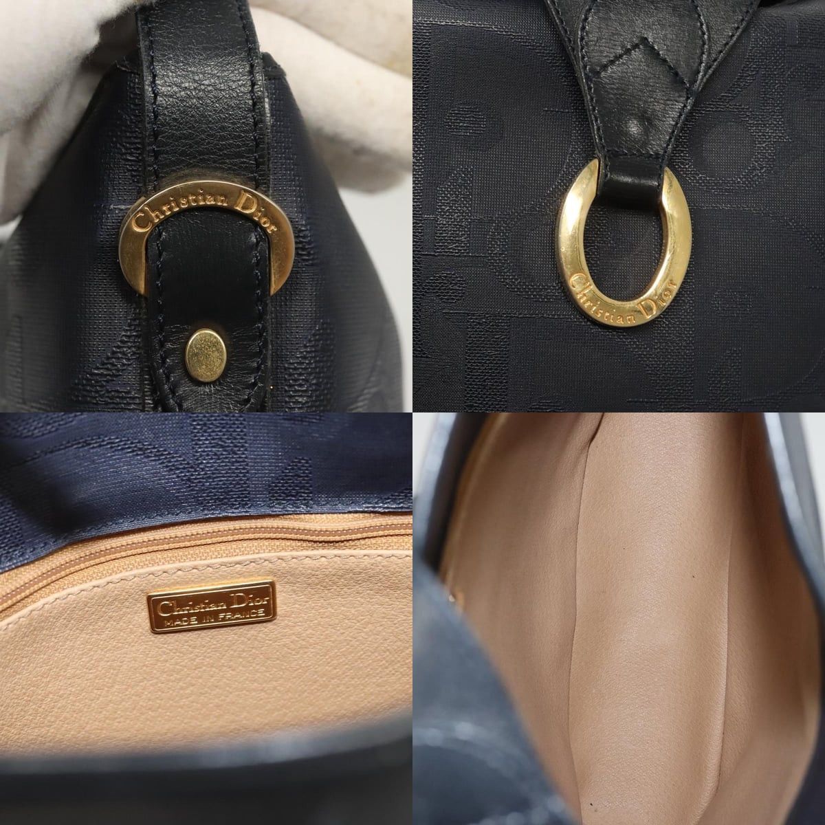 Dior DIOR Trotter Canvas Shoulder Bag Pvc Navy Gold Size ONE SIZE - 11 Thumbnail