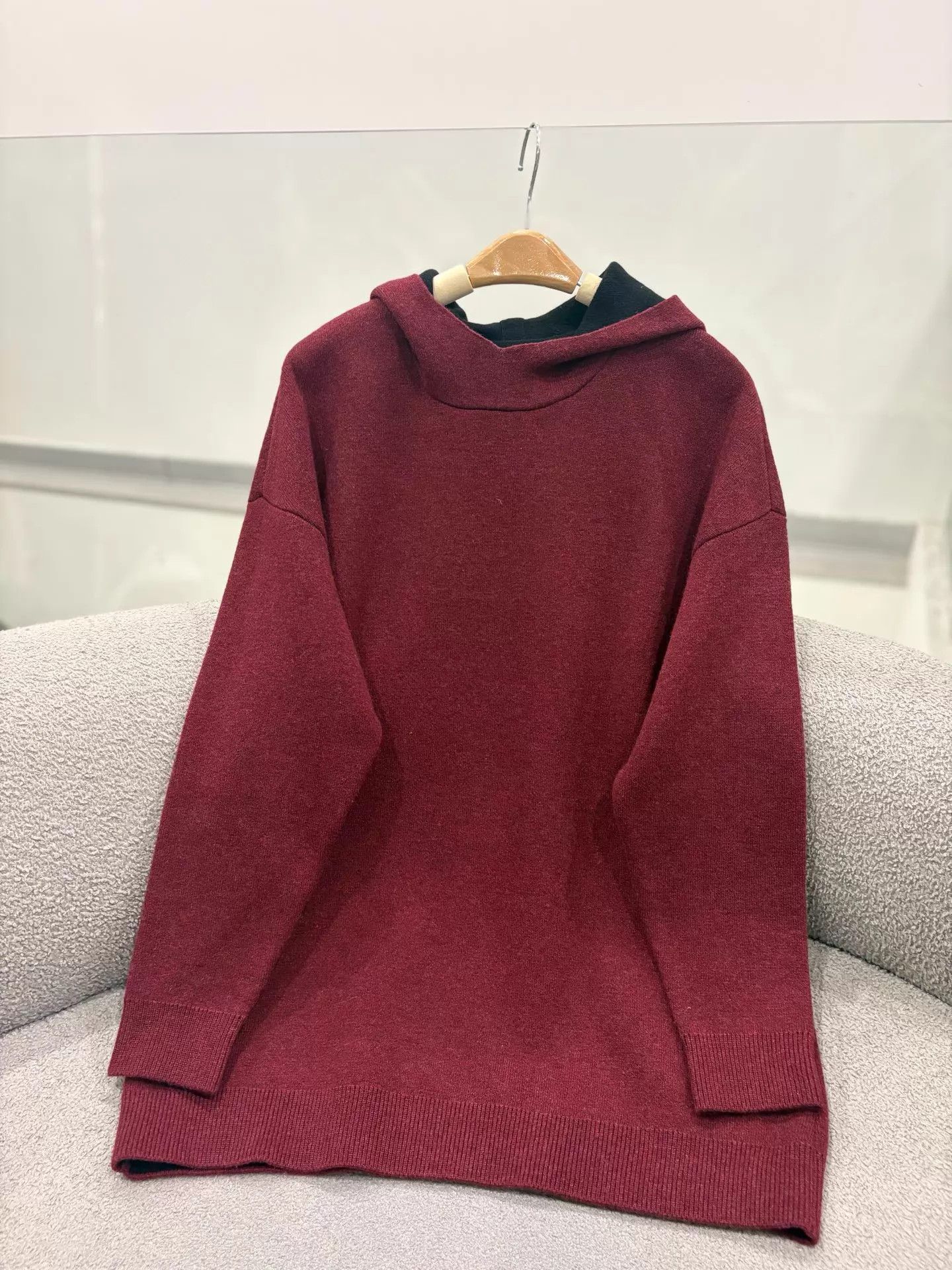 Dior Dior Deep Wine Cashmere Hoodie 36 Mint Size XS / US 0-2 / IT 36-38 - 3 Thumbnail