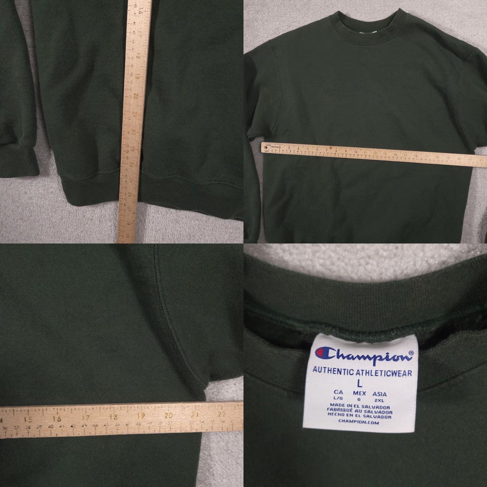 Champion VINTAGE Champion Sweatshirt Mens Large Green Crewneck Pullover C Logo Fleece Size US L / EU 52-54 / 3 - 8 Thumbnail