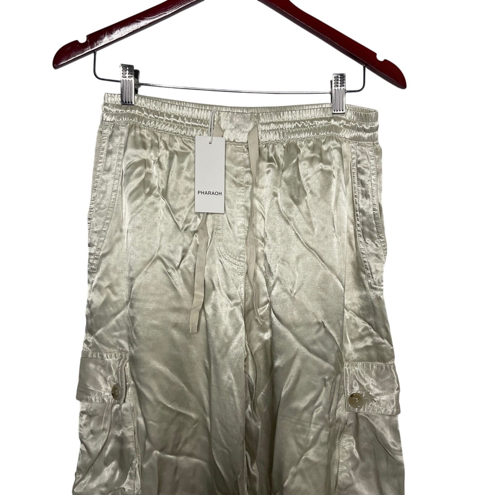Other New Pharaoh Mason Cargo Pant in Vintage Satin in Oyster 1 S Size 26" / US 2 / IT 38 - 8 Thumbnail