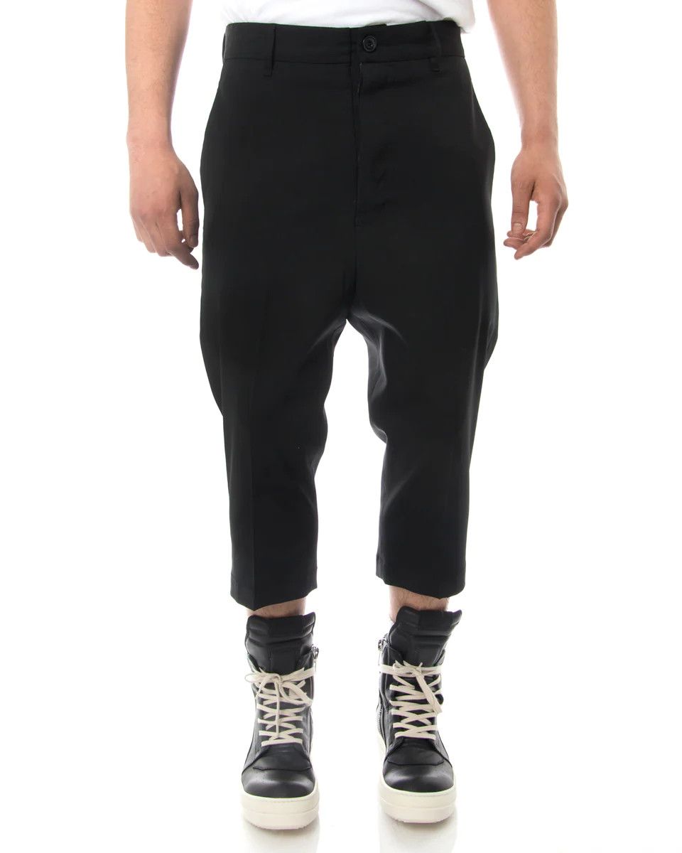 Wool drop crotch trousers.Like Layer-0 or Deepti