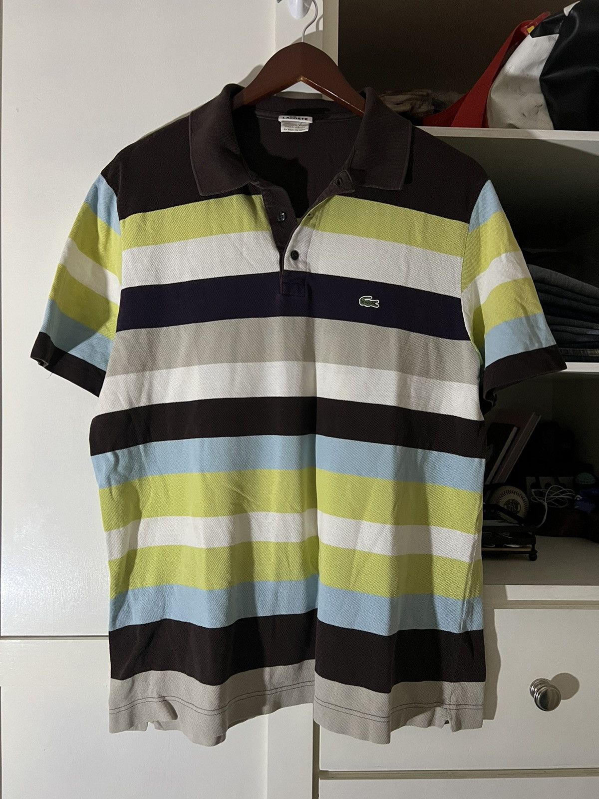 Lacoste Vintage 2000s Lacoste Multicolor Striped Polo Shirt | Grailed