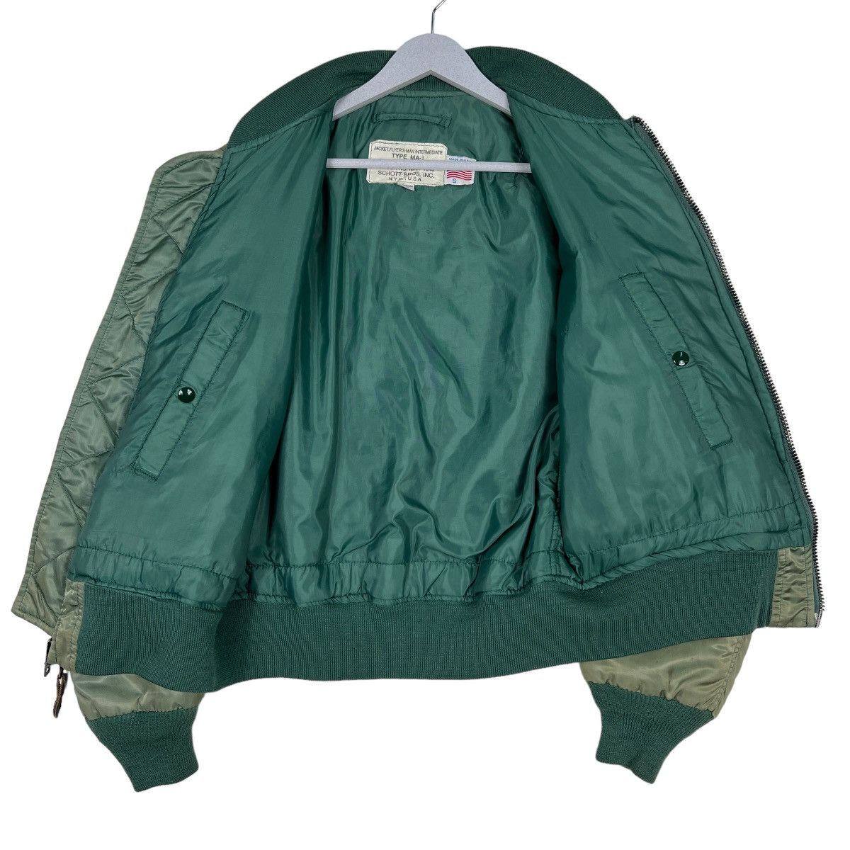 Schott 🔥 VINTAGE SCHOTT BROS MA-1 1949 REVERSIBLE BOMBER JACKET Size US S / EU 44-46 / 1 - 11 Thumbnail