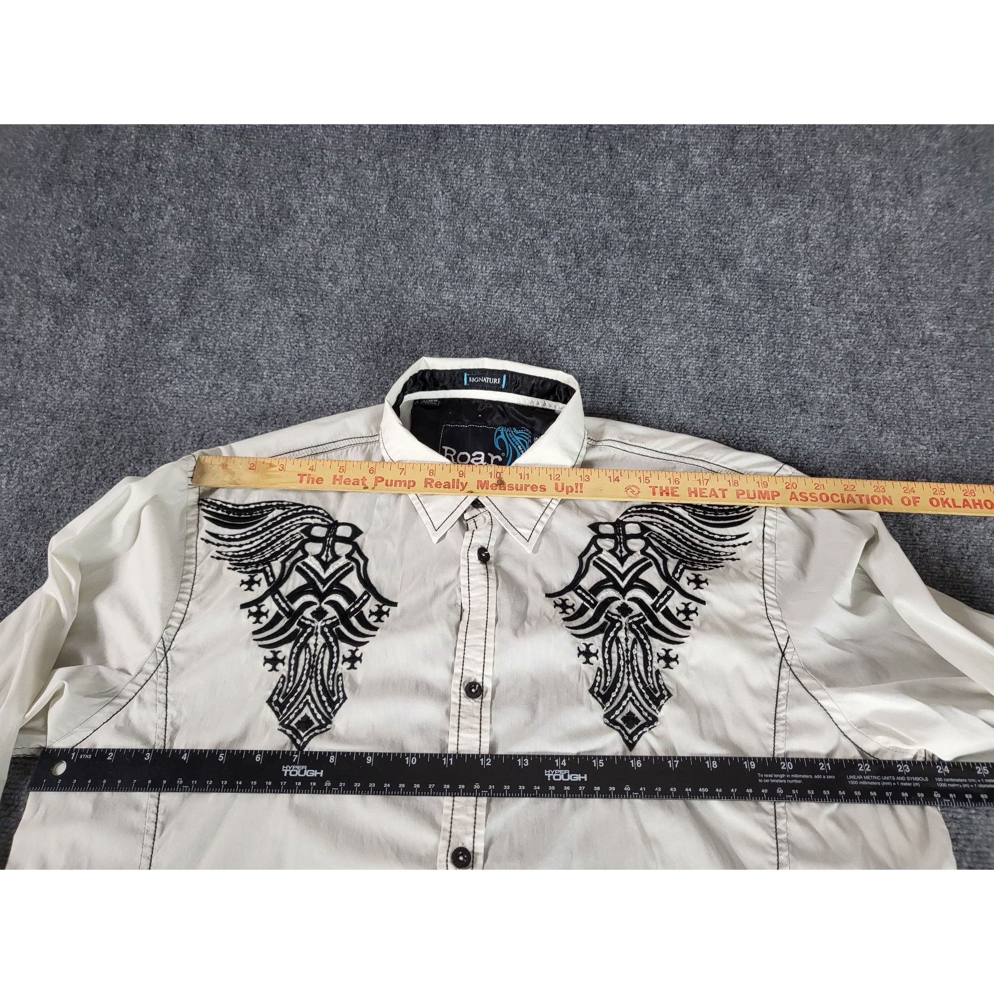 Roar Roar Signature Shiekh II Button Up Shirt Men Sz XXL White Bl Size US XXL / EU 58 / 5 - 5 Thumbnail