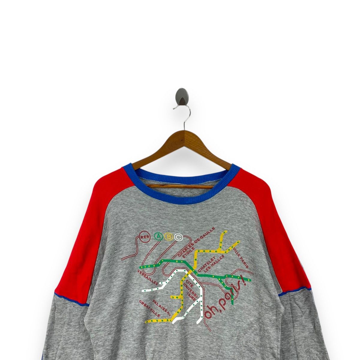 Vintage Vintage OH,PARIS! Metro Map Graphic Pullover Sweatshirt Size M / US 6-8 / IT 42-44 - 2 Thumbnail