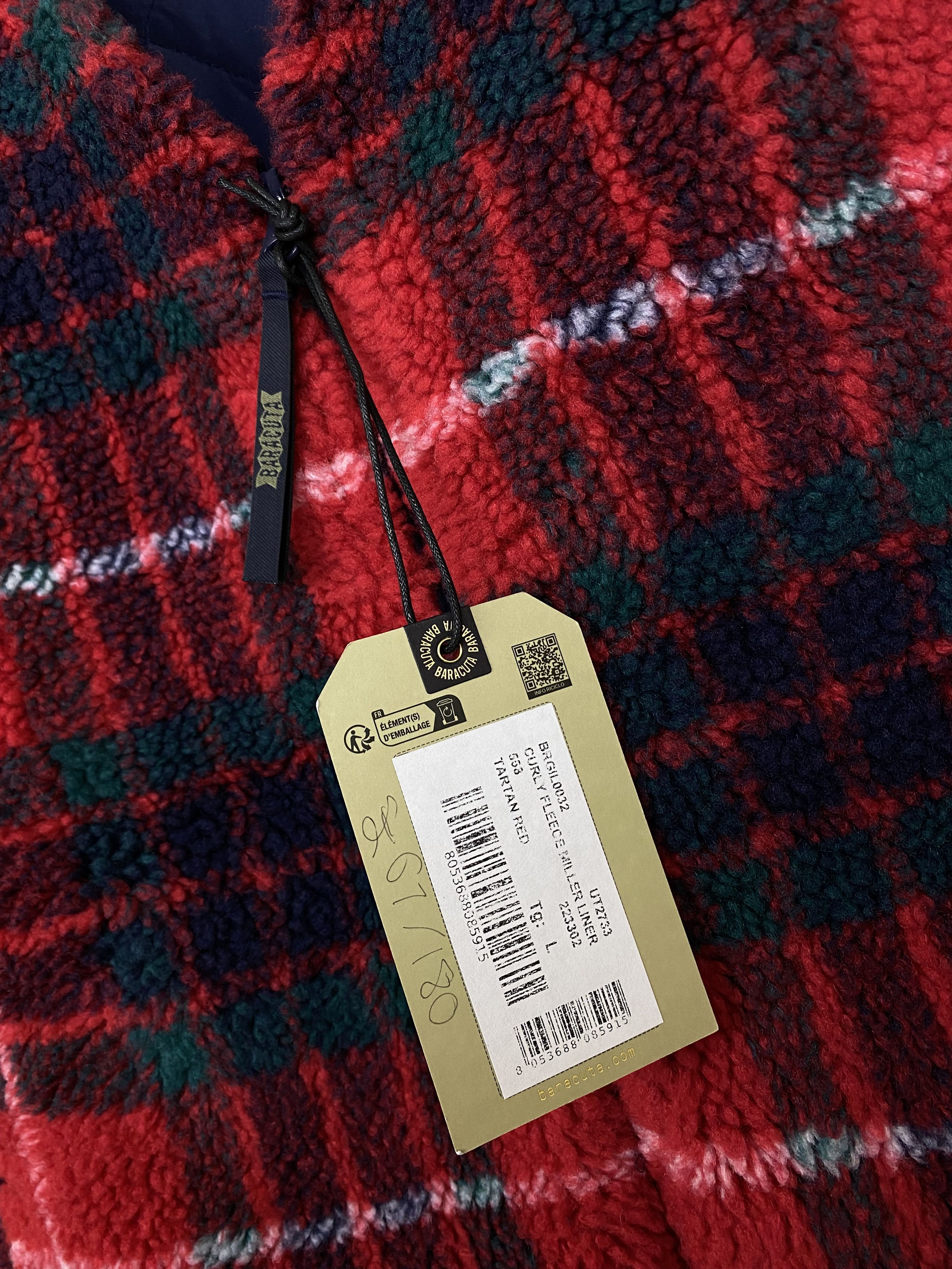 Baracuta BARACUTA CURLY FLEECE LINER VEST TARTAN RED Size L Size US L / EU 52-54 / 3 - 4 Thumbnail