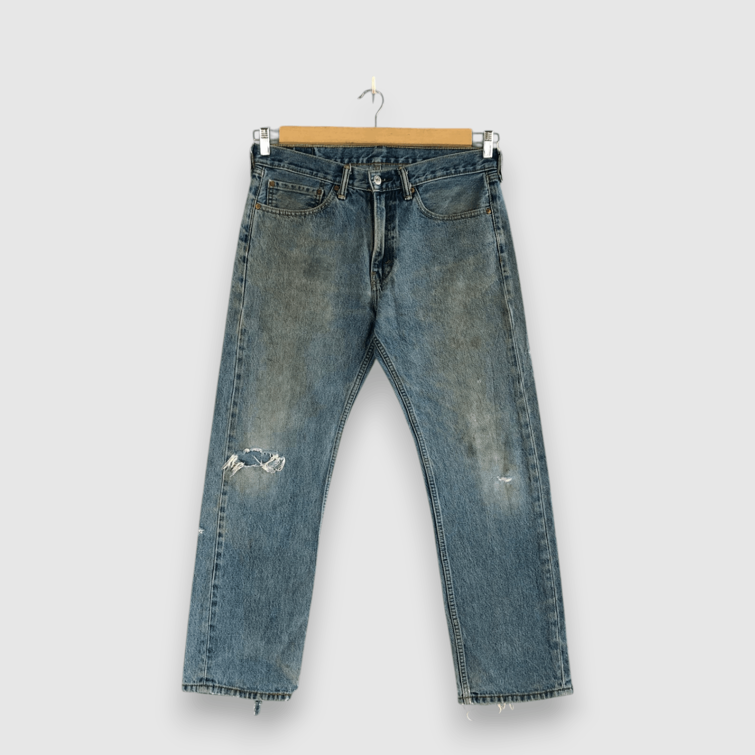 Levi's Vintage Levis 505 Distressed Jeans Levi's Mud Faded Denim Size US 34 / EU 50 - 1 Thumbnail