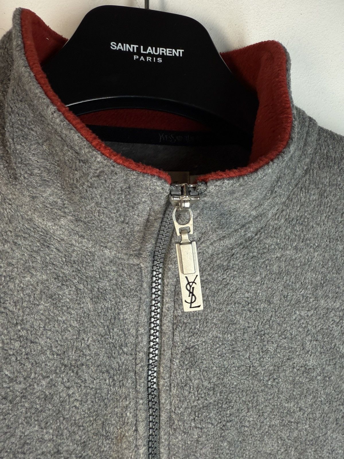 Yves Saint Laurent Fleece YSL Sweatshirt Quarter Zip Big Logo Vintage Sweater Size US L / EU 52-54 / 3 - 4 Thumbnail