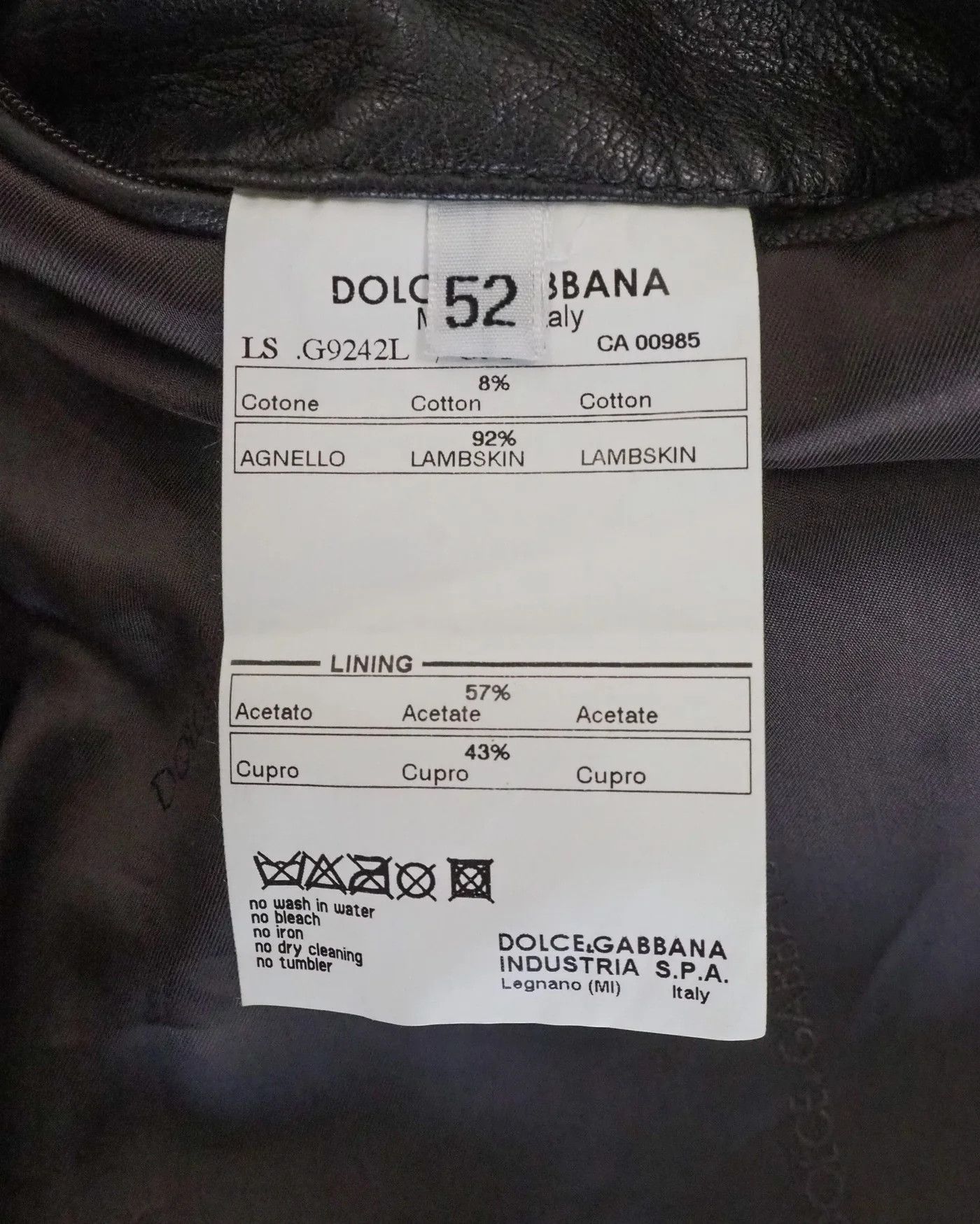 Dolce & Gabbana Dolce & Gabbana Leather Zip with Corduroy Collar $2180 Size US L / EU 52-54 / 3 - 4 Thumbnail