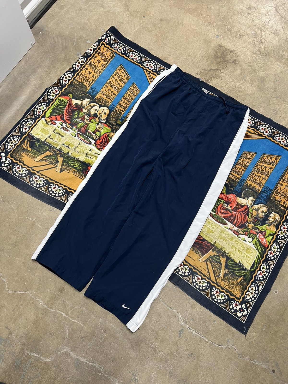 Nike Navy blue Nike track pants size xxl striped double pipe y2k Size US 38 / EU 54 - 3 Thumbnail